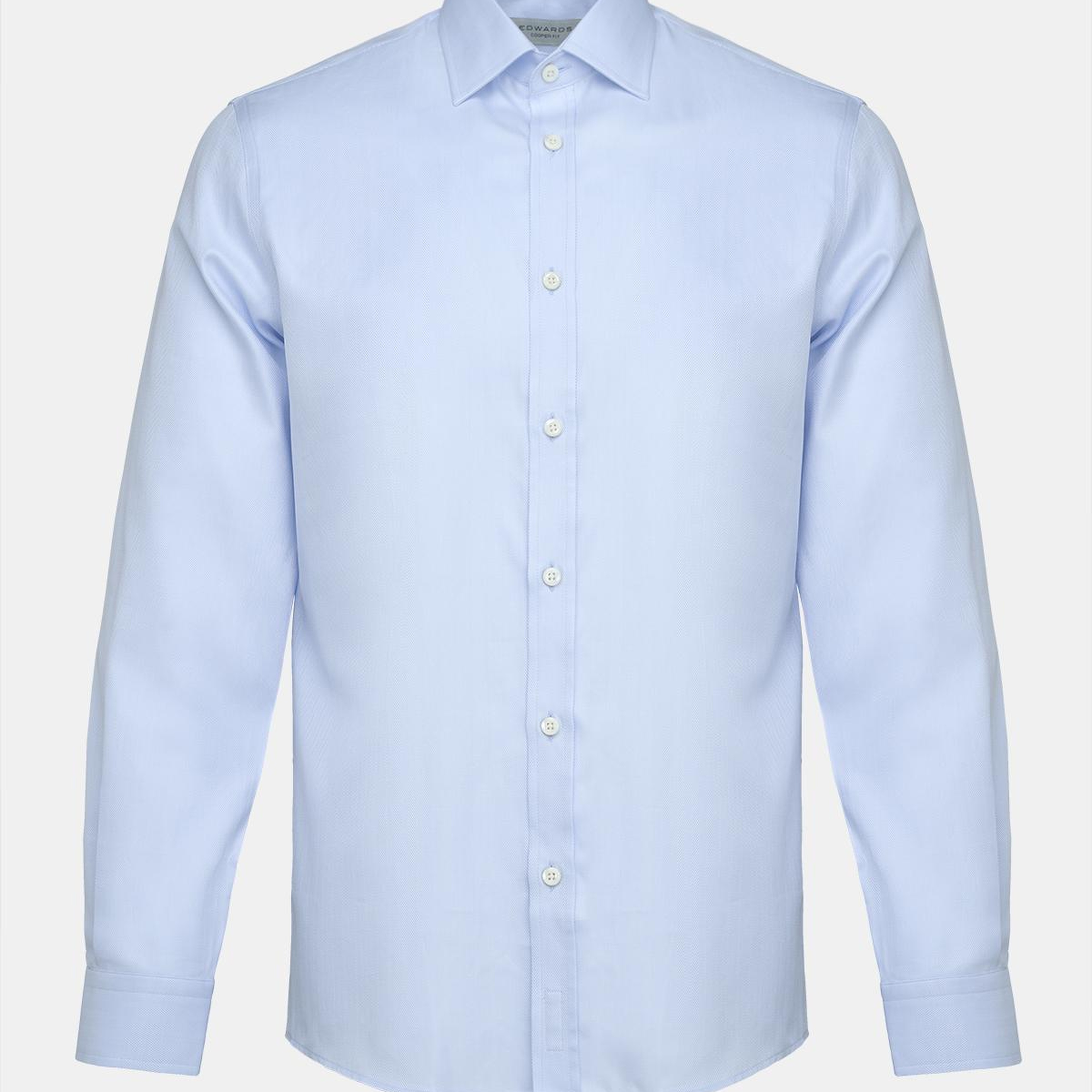 Erkek Mavi Cooper Fit Kravat Yaka Balıksırtı Klasik Gömlek