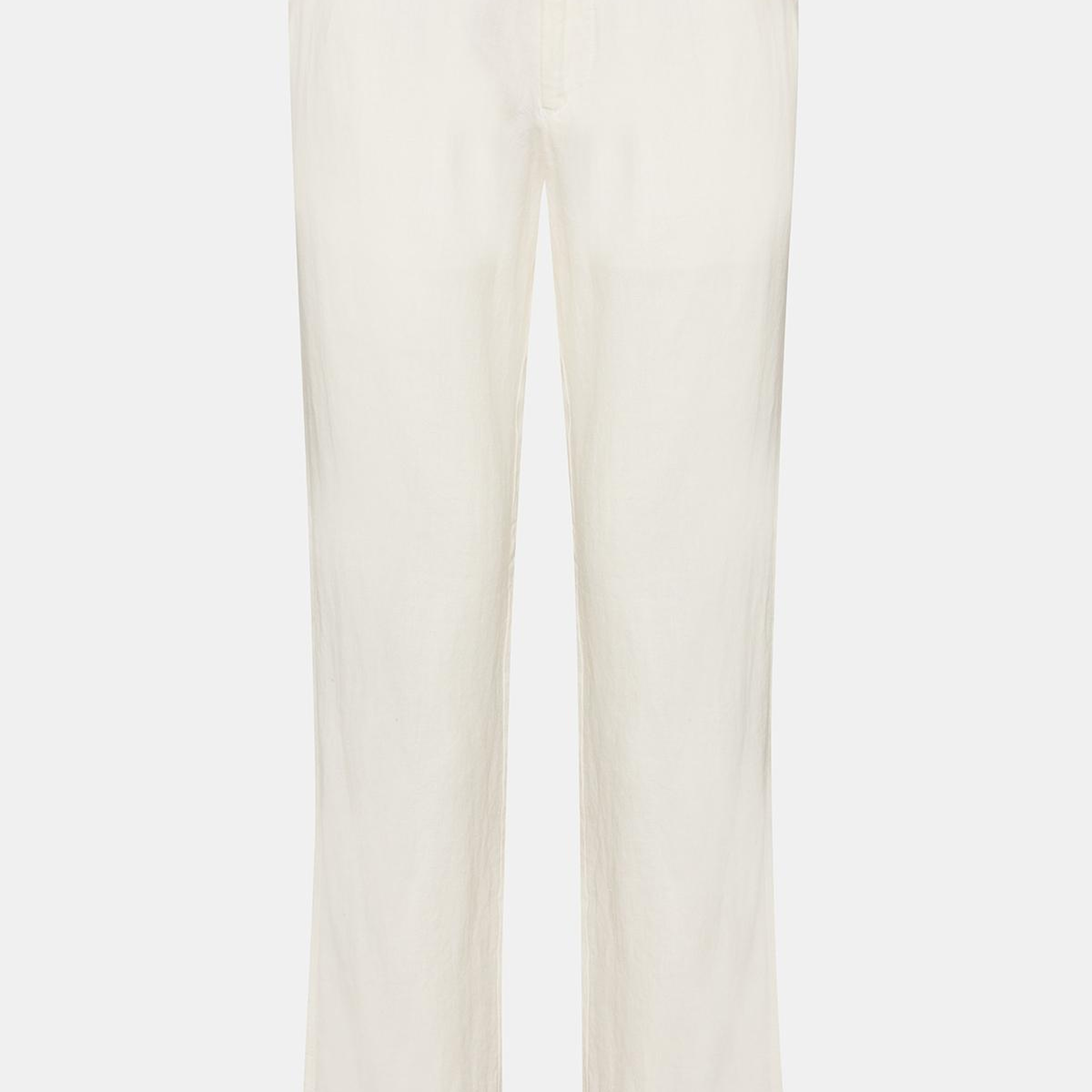 Erkek Beyaz Leomaster Bağcıklı Keten Pantolon