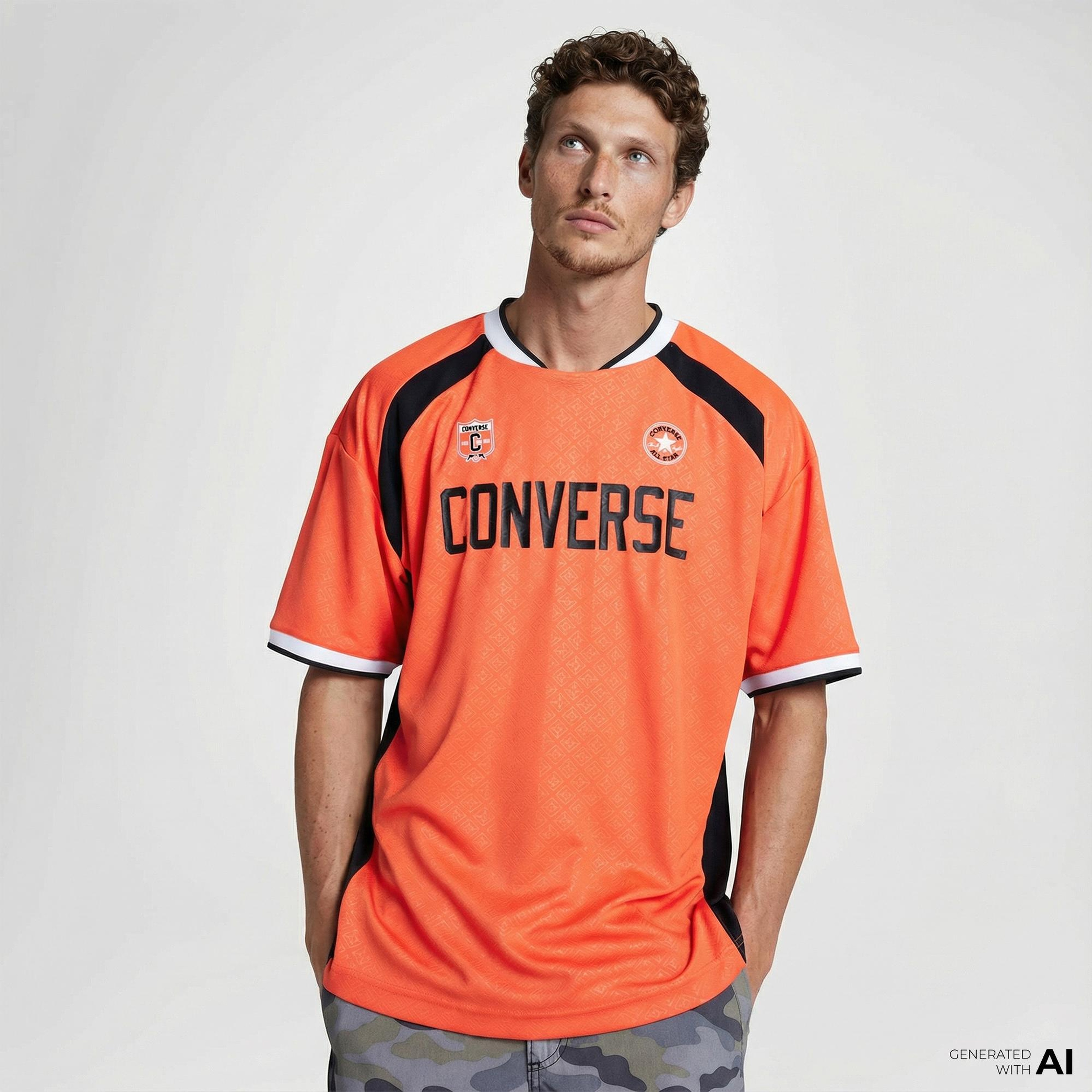 Converse Erkek Baskılı Turuncu Forma