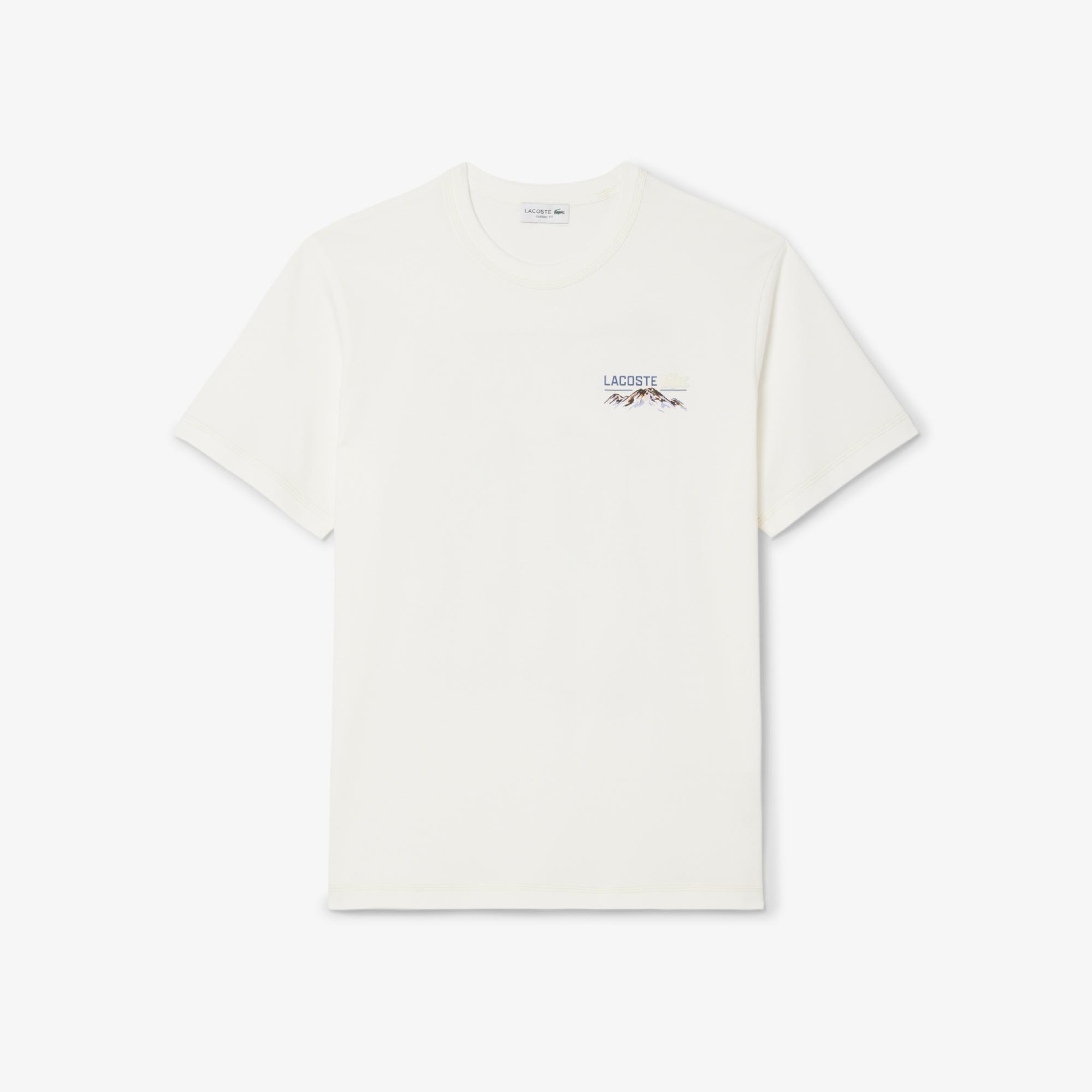 Lacoste Erkek Classic Fit Bisiklet Yaka Beyaz T-Shirt
