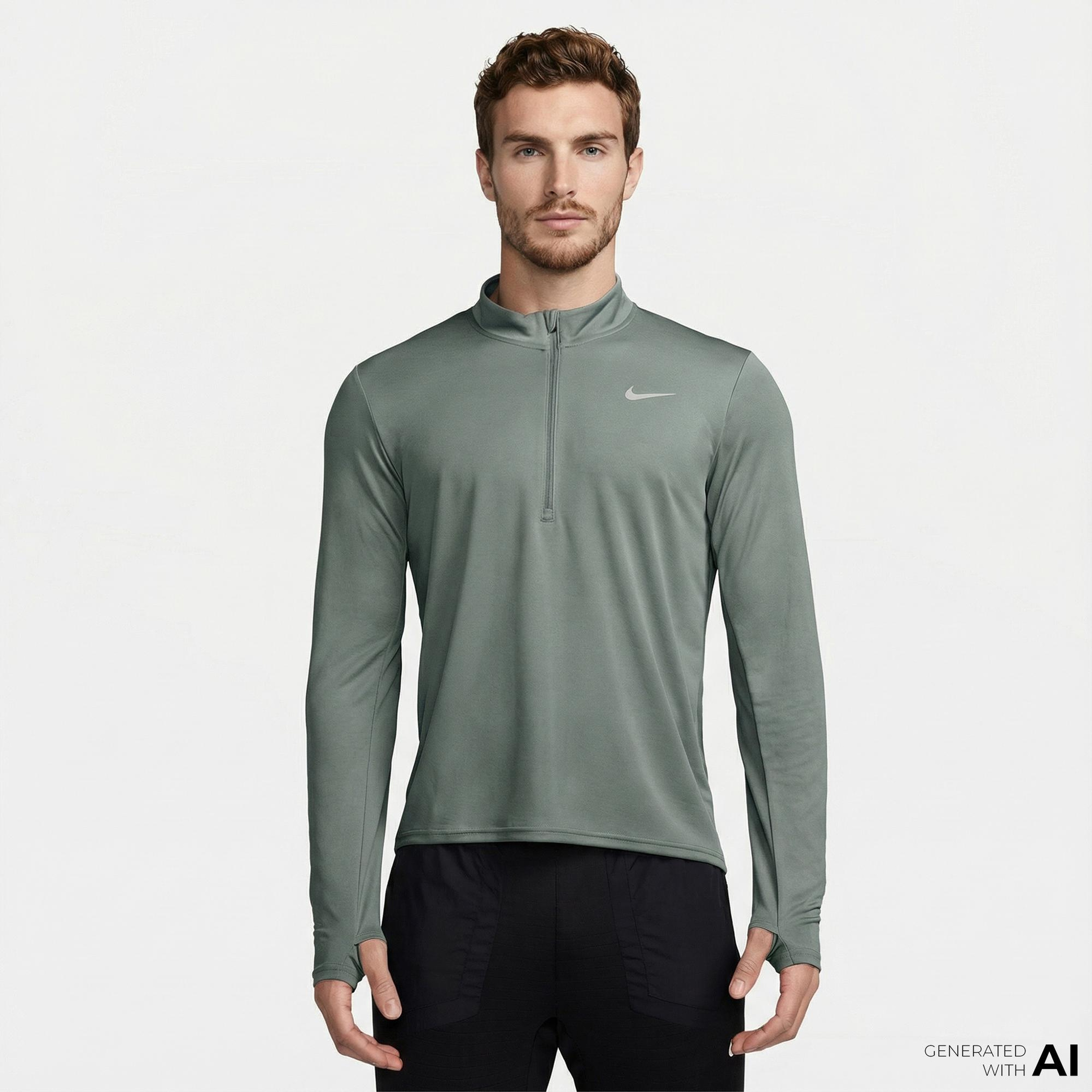 Nike Dri-Fit Pacer Erkek Yeşil T-Shirt