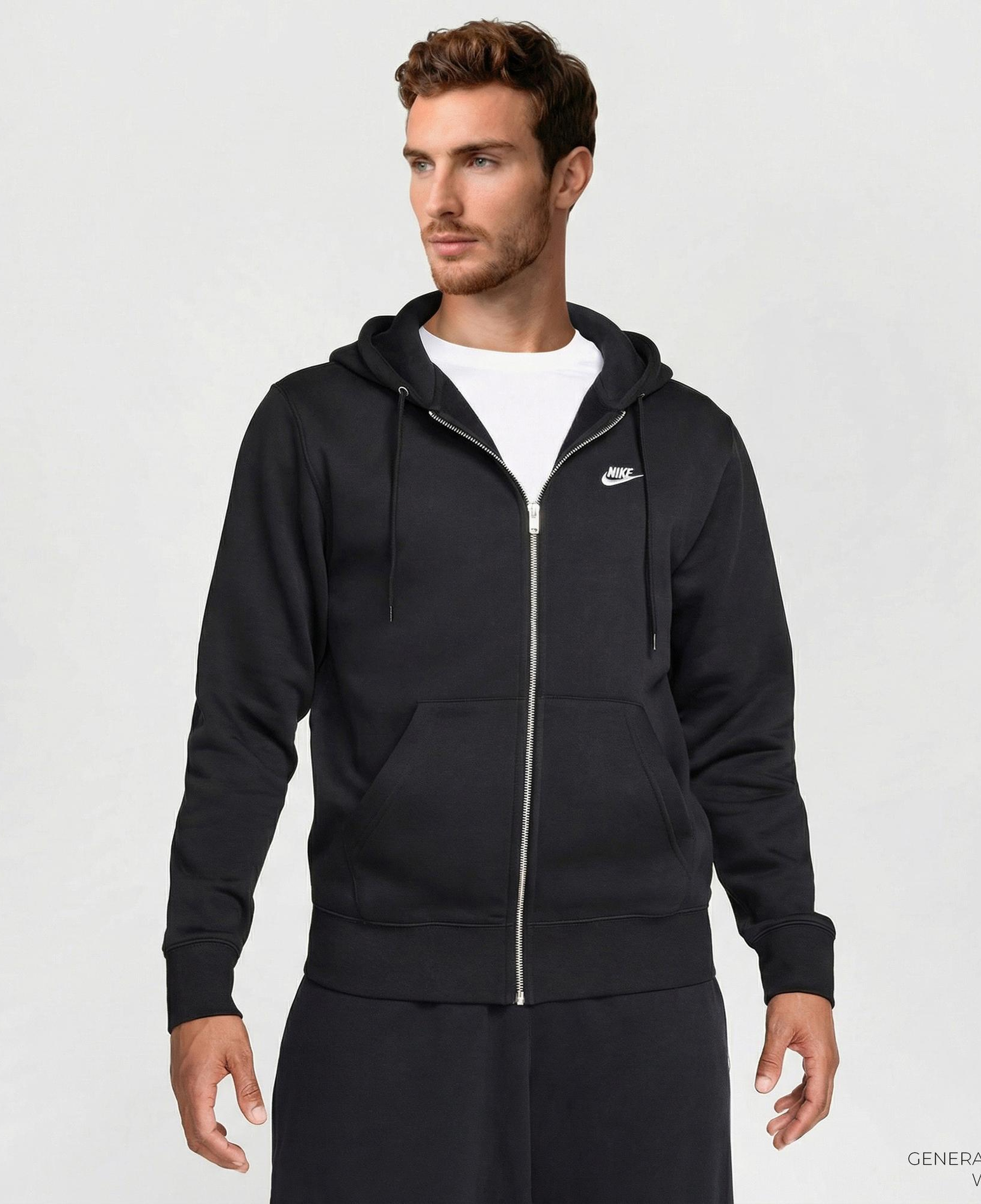 Nike Club Erkek Siyah Kapüşonlu Hoodie