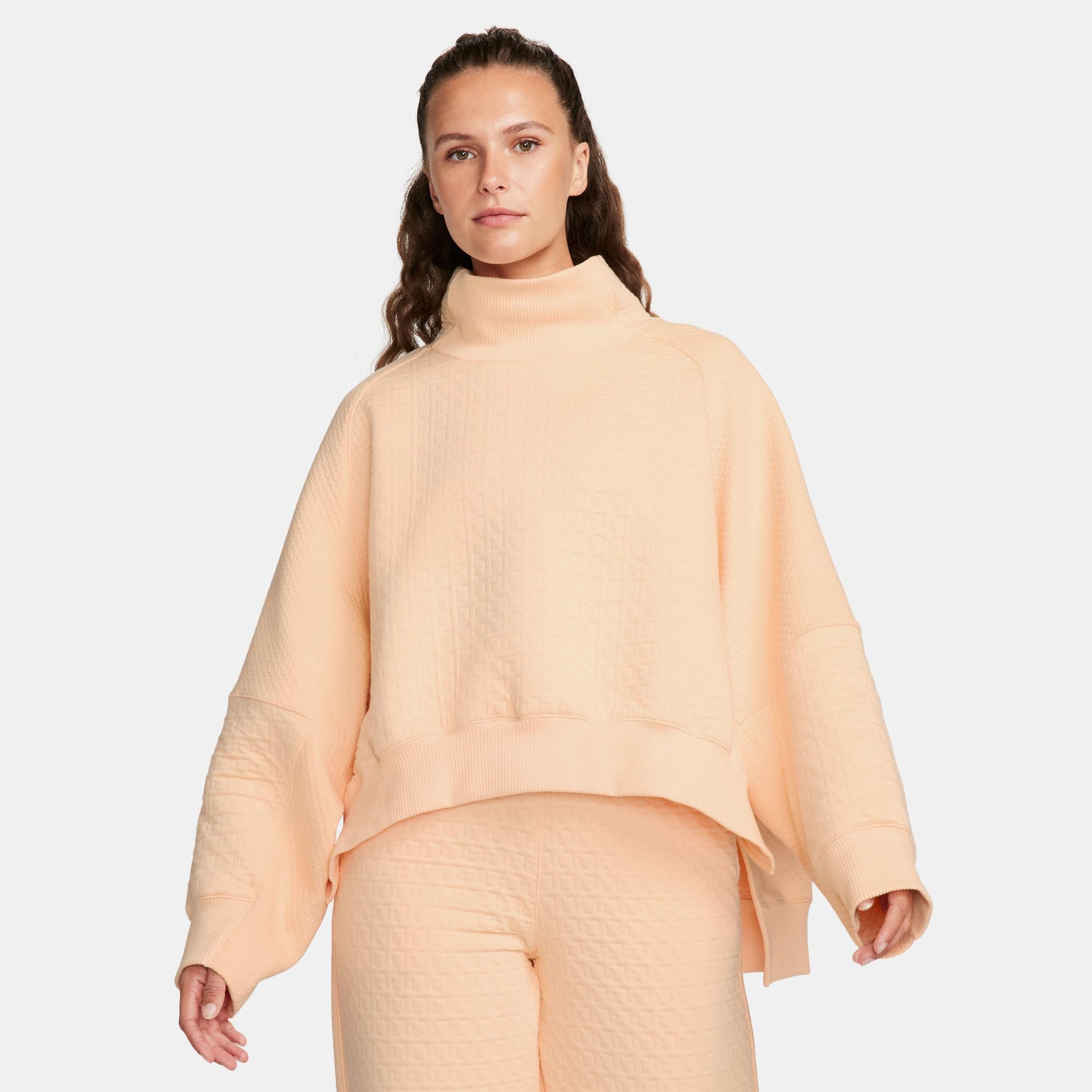 Nike Yoga Therma-Fit Fleece Kadın Turuncu Sweatshirt