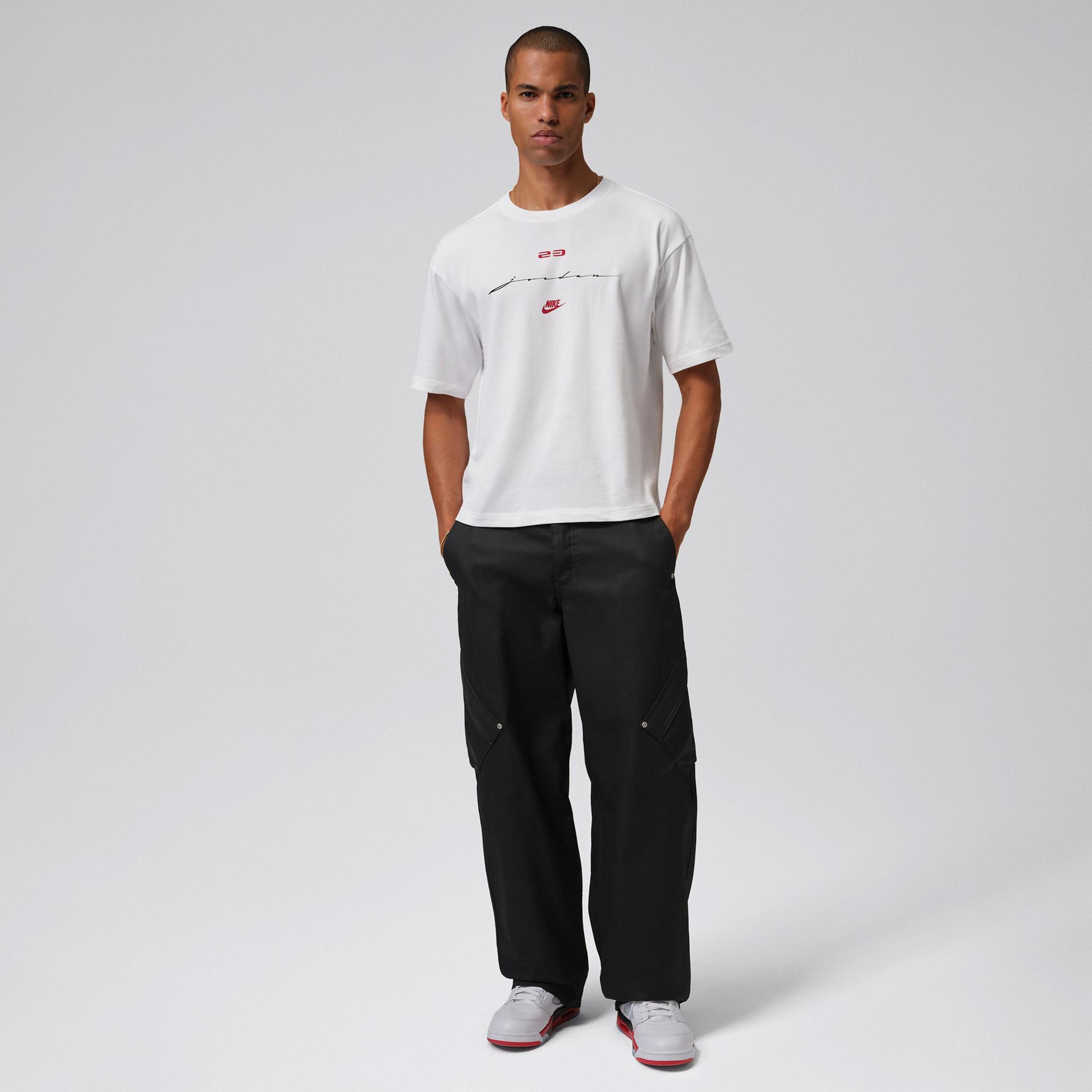 Jordan Flight Script Erkek Beyaz T-Shirt