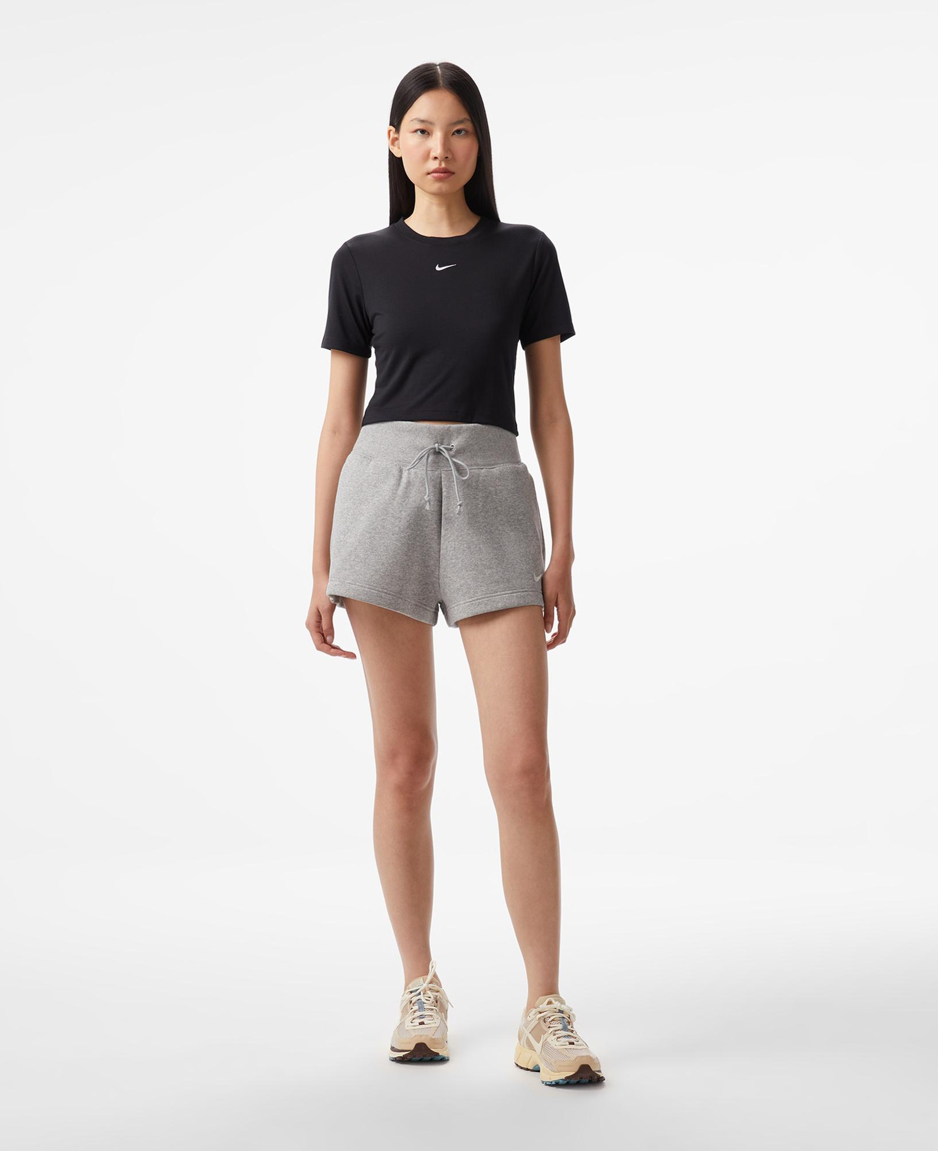 Nike Sportswear Phoenix Fleece High Rise Kadın Gri Şort