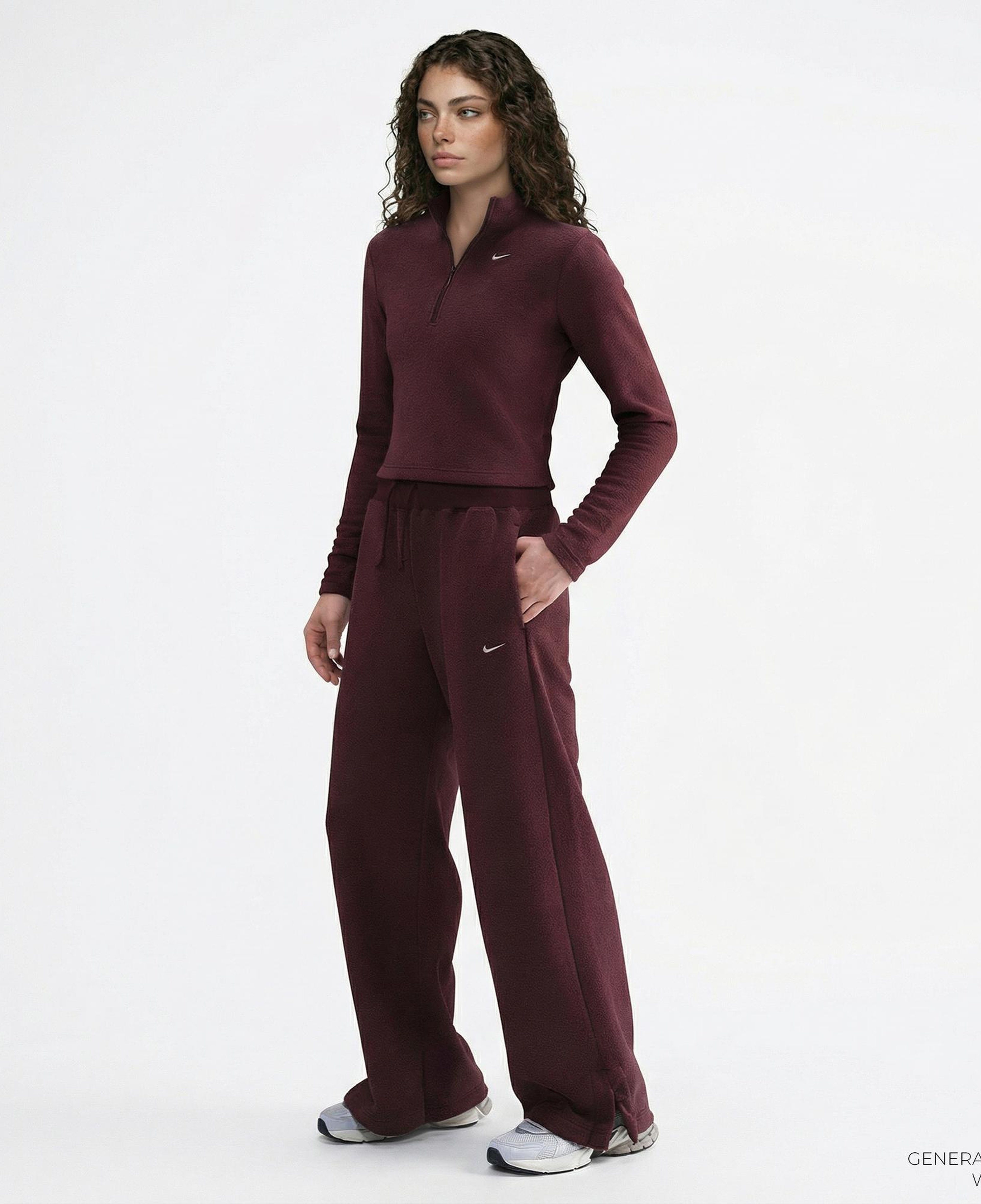 Nike Sportswear Phoenix Plush Kadın Bordo Eşofman Altı