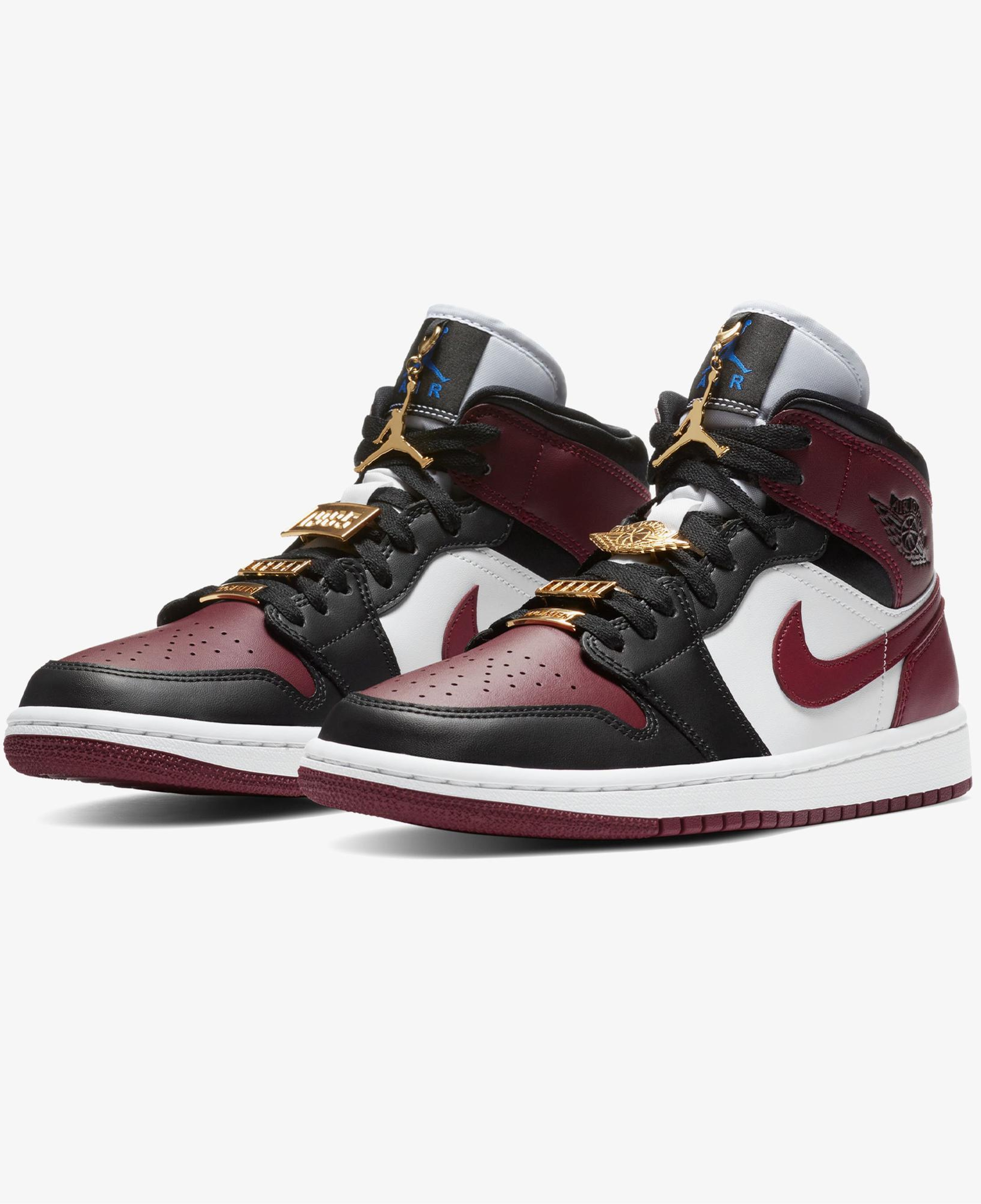 Jordan Air 1 Mid SE Kadın Bordo Spor Ayakkabı