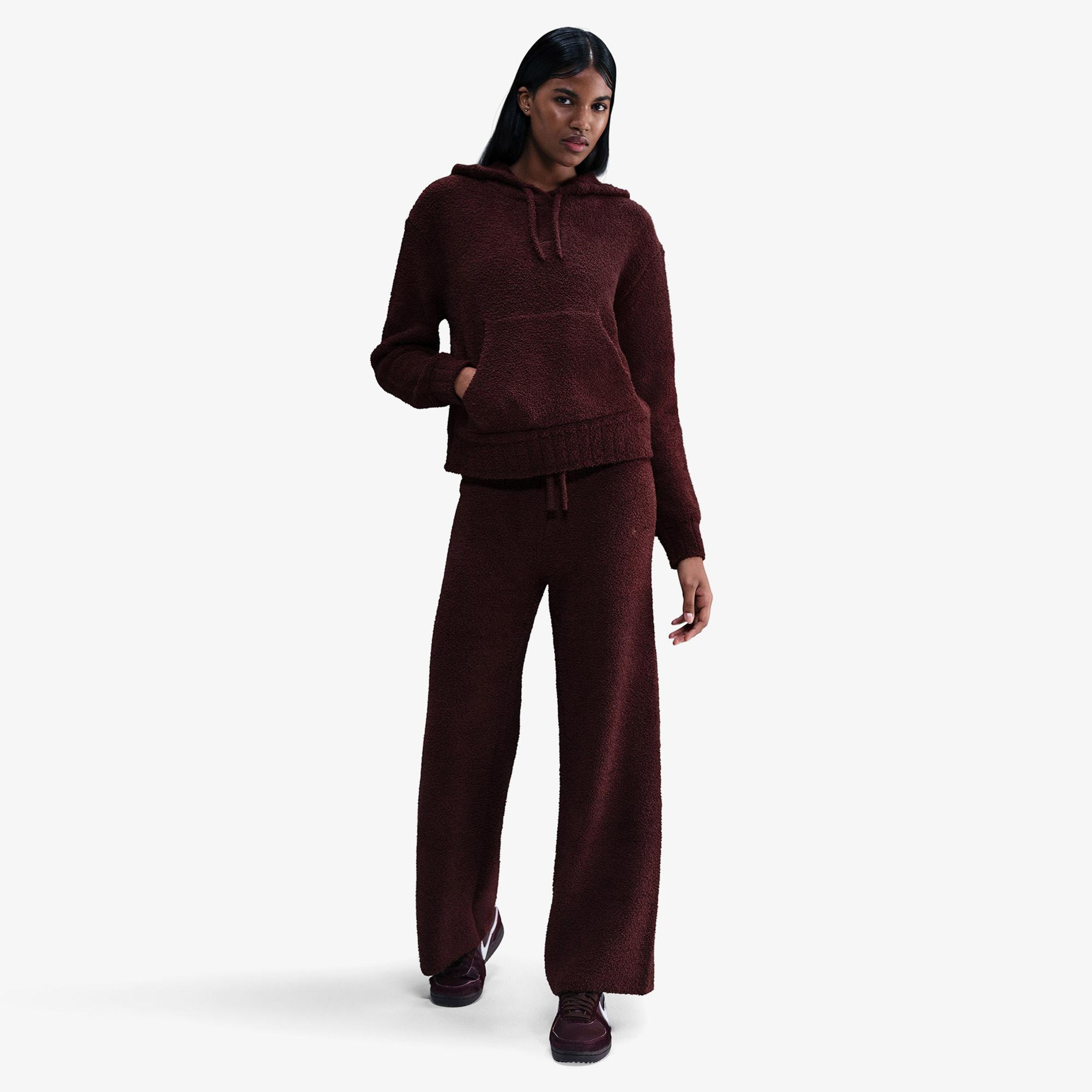 Nike Sportswear Phoenix Cozy Bouclé Kadın Bordo Eşofman Altı