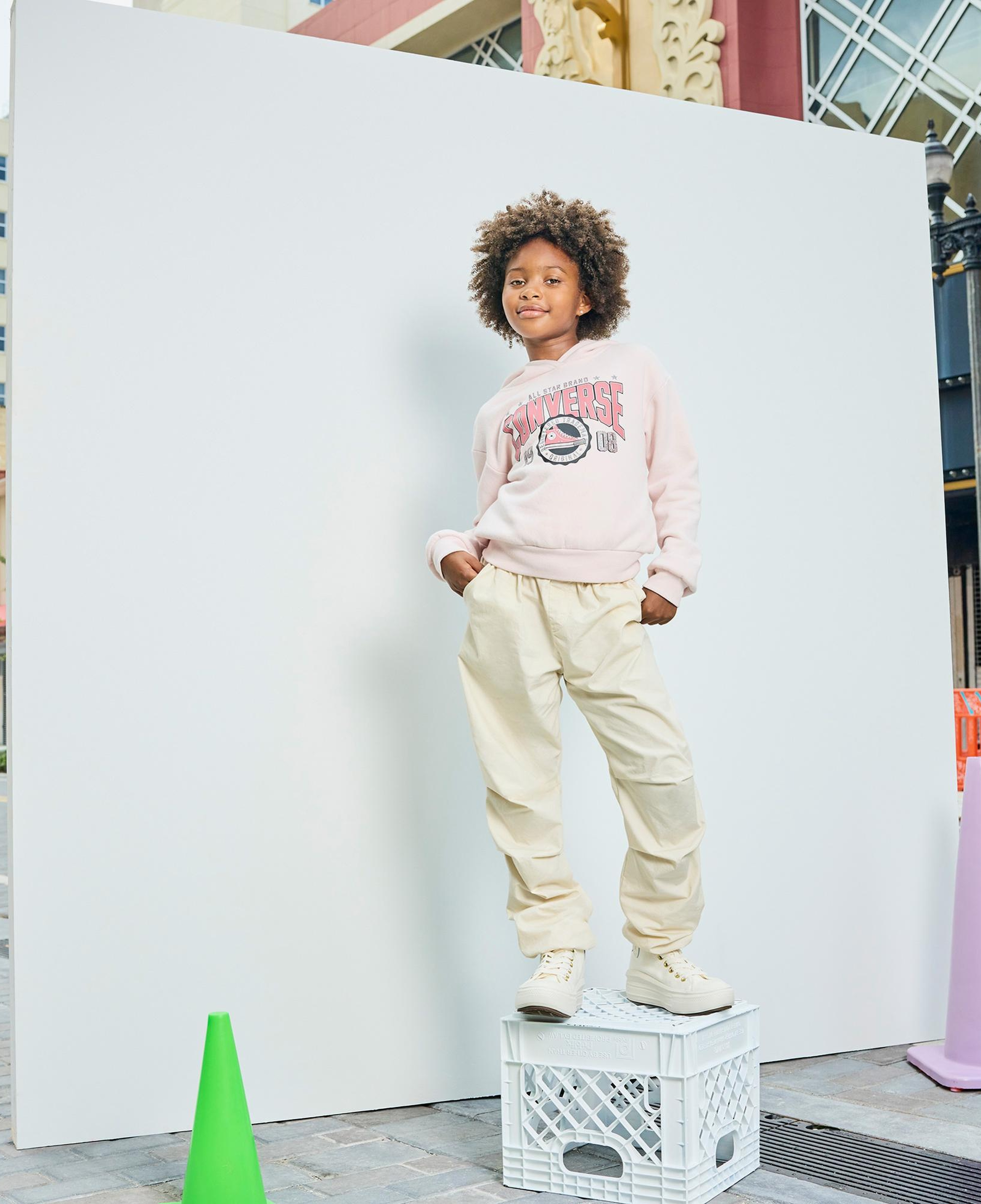 Converse Boxy Çocuk Pembe Hoodie