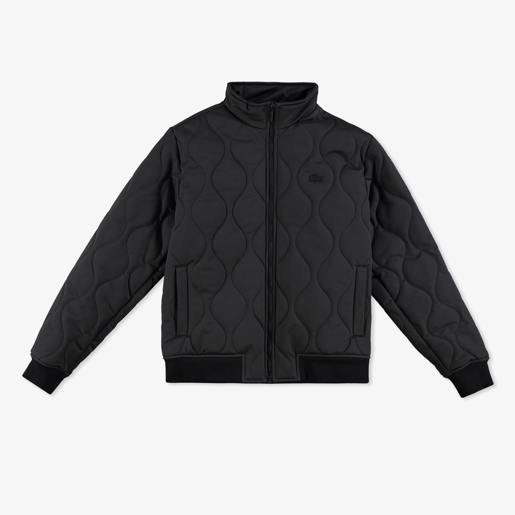 Lacoste Erkek Relaxed Fit Dik Yaka Kapitone Siyah Mont