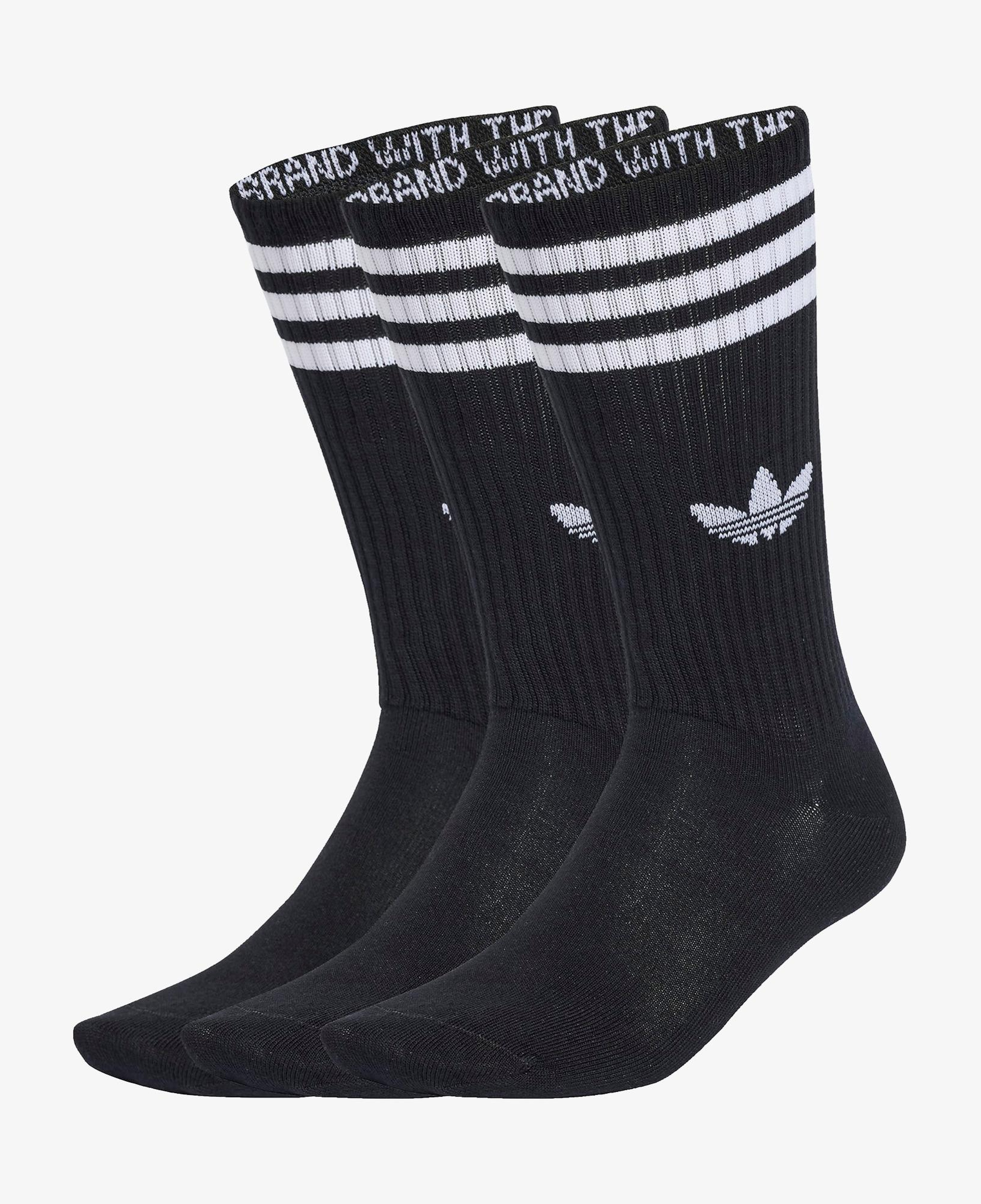 adidas 3-Stripes High Crew 3' lü Unisex Siyah Çorap