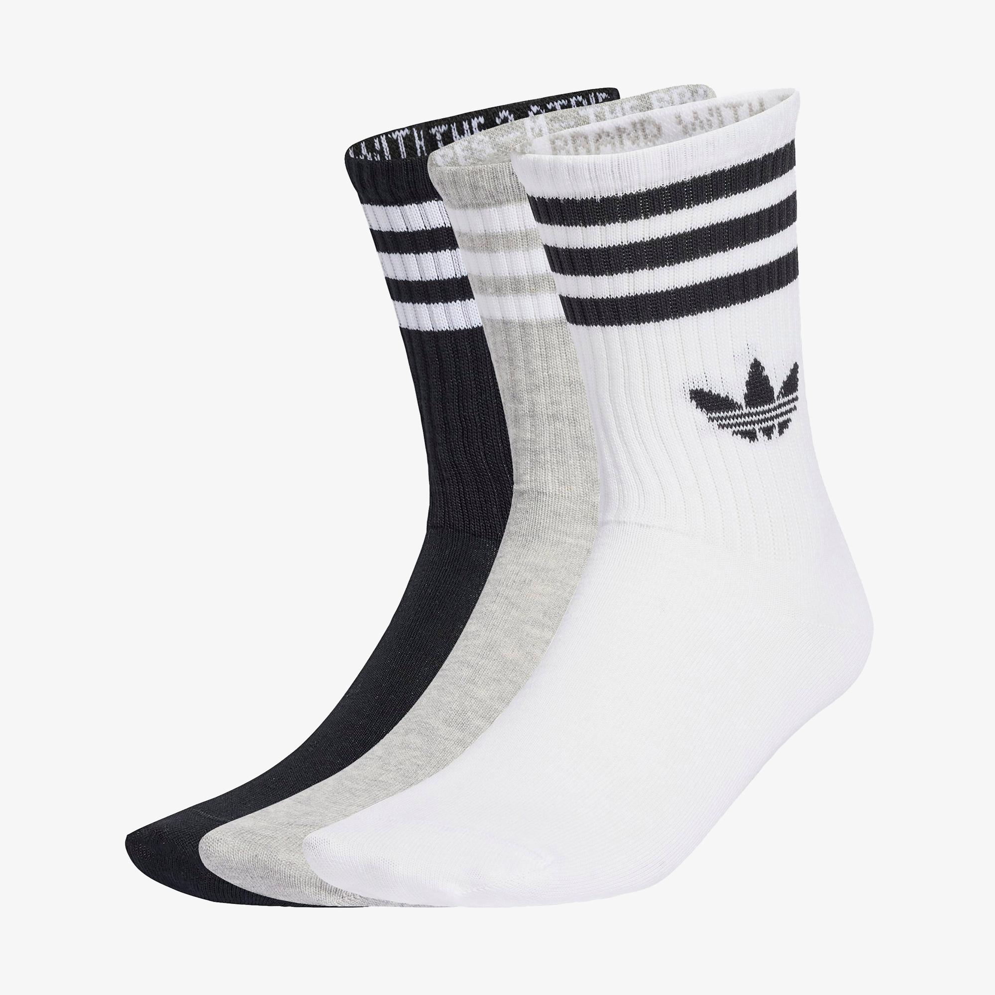 adidas 3-Stripes Crew 3' lü Unisex Beyaz Çorap