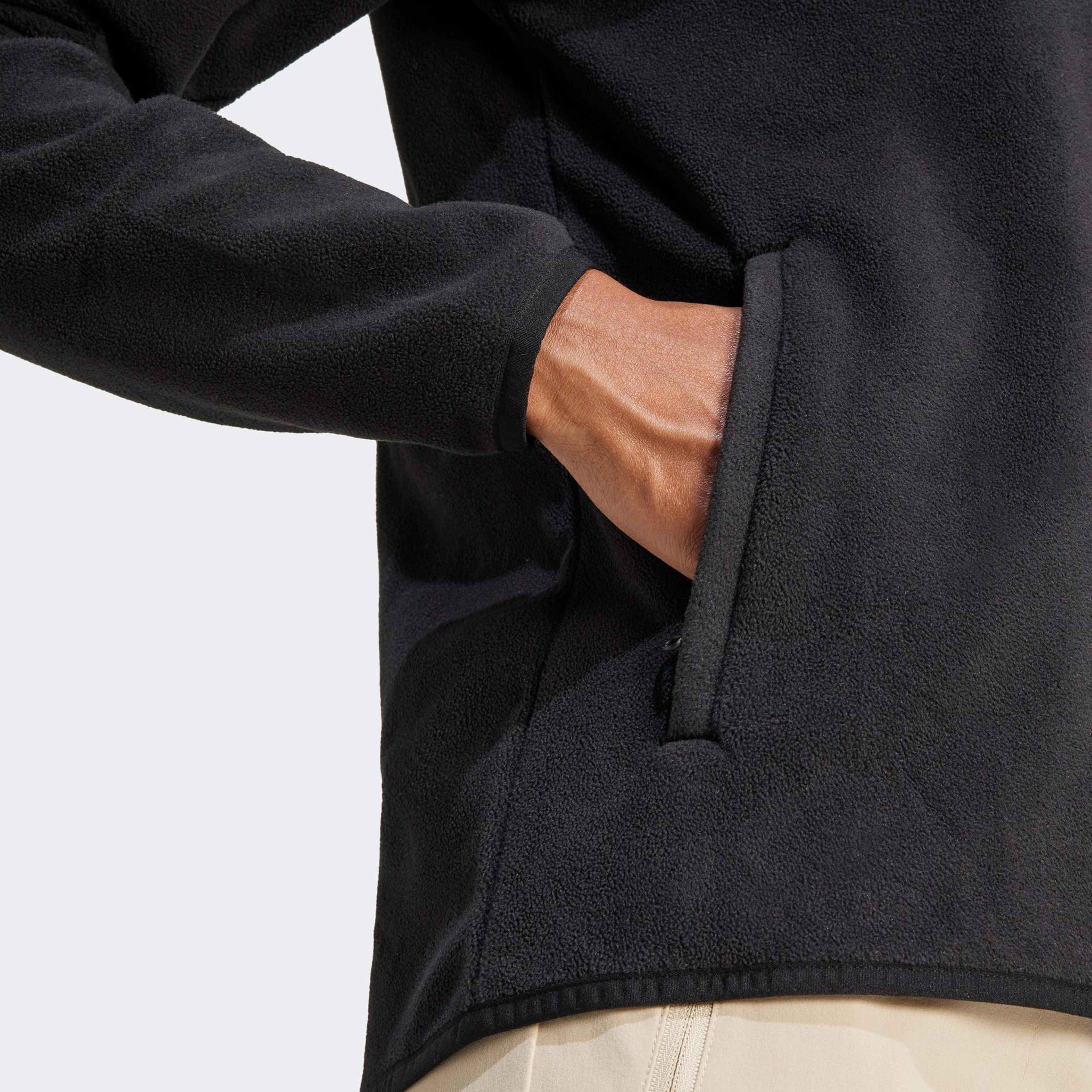 adidas Mountain Essentials Full-Zip Fleece Kadın Siyah Polar