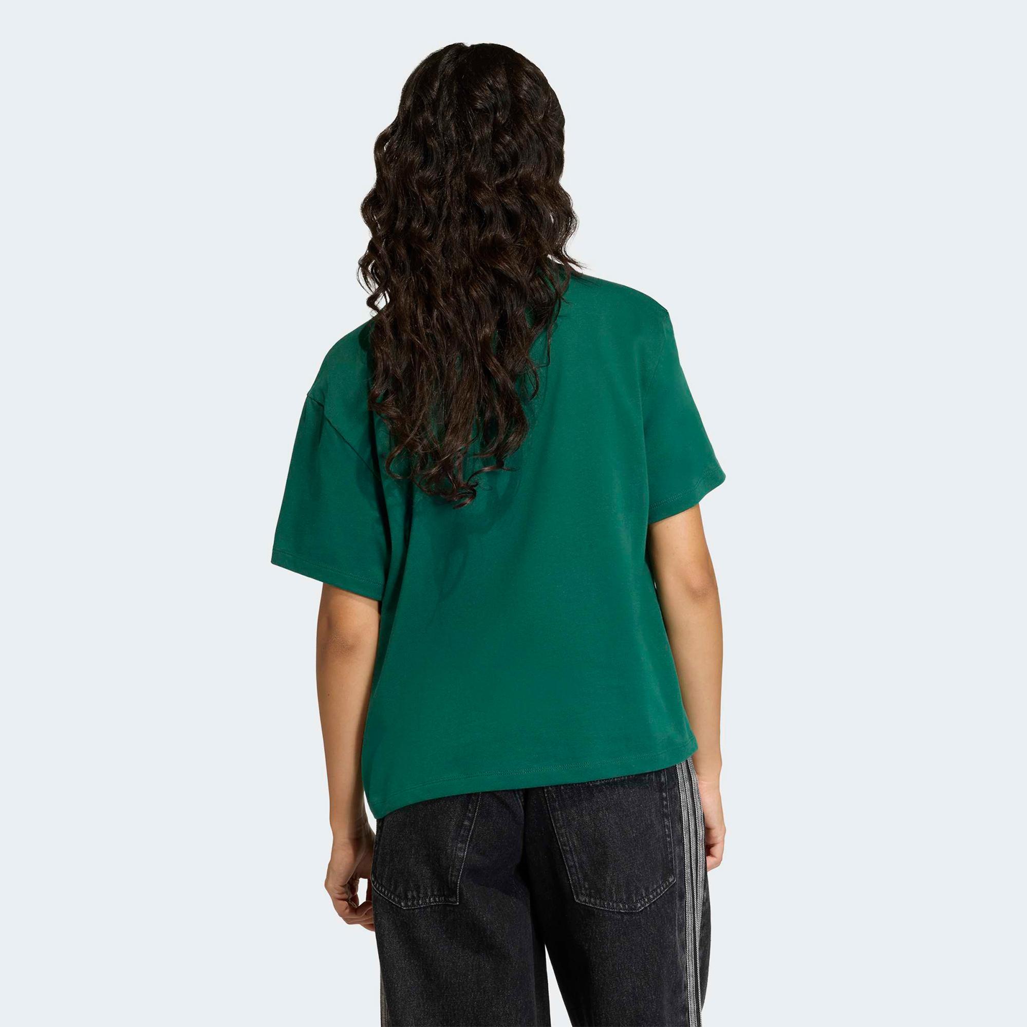 adidas Trefoil Boxy Kadın Yeşil T-Shirt