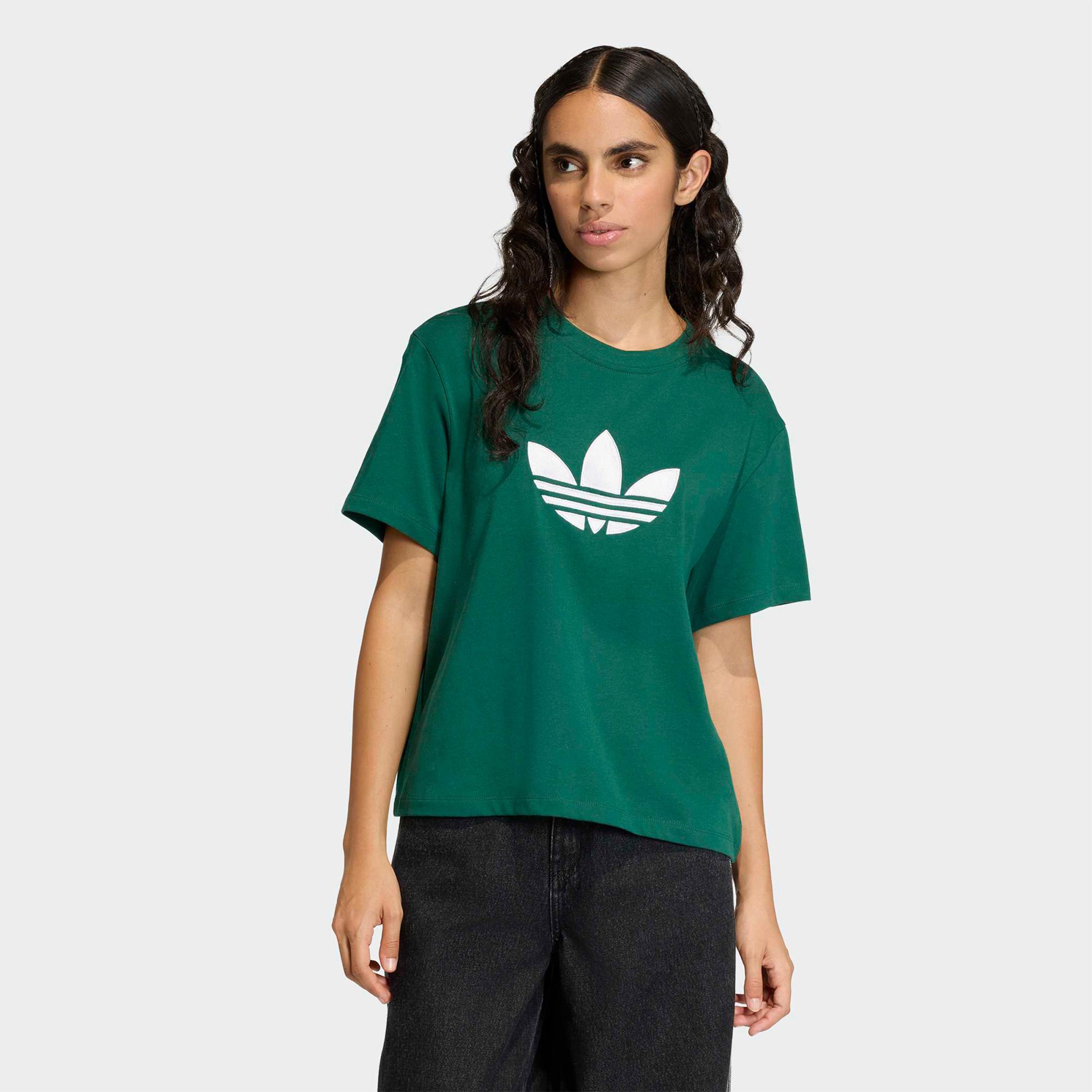 adidas Trefoil Boxy Kadın Yeşil T-Shirt