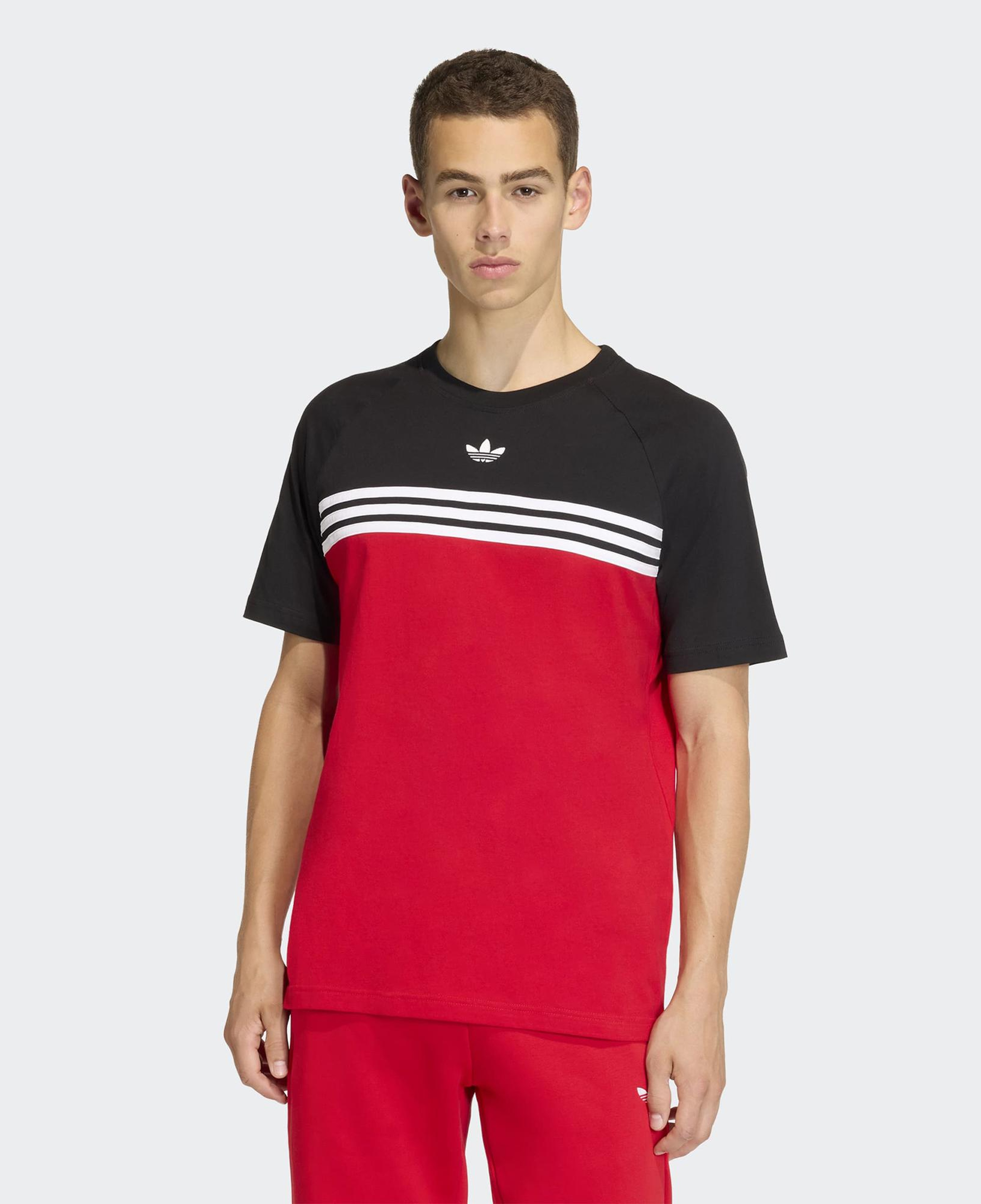 adidas Chest Stripes Erkek Kırmızı T-Shirt