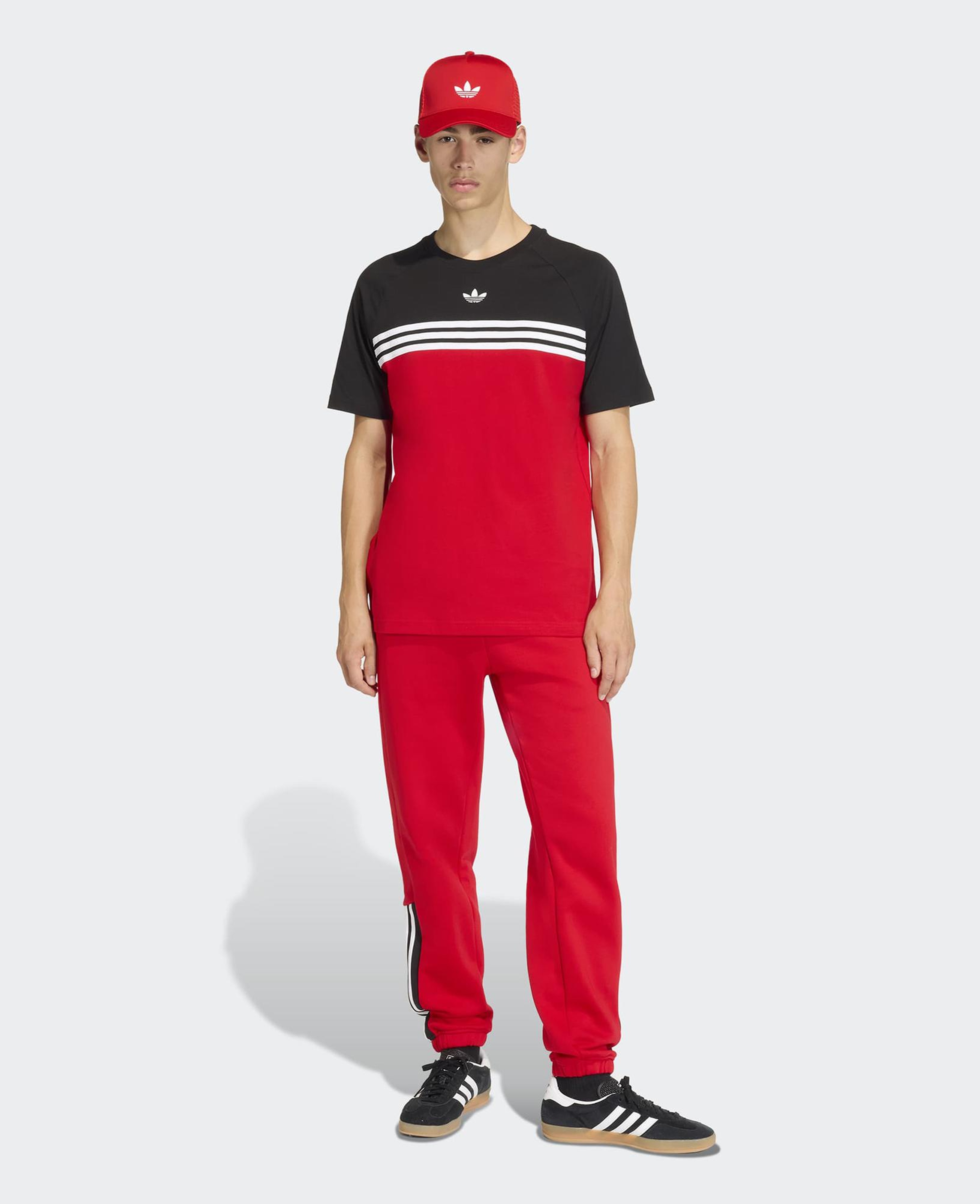 adidas Chest Stripes Erkek Kırmızı T-Shirt