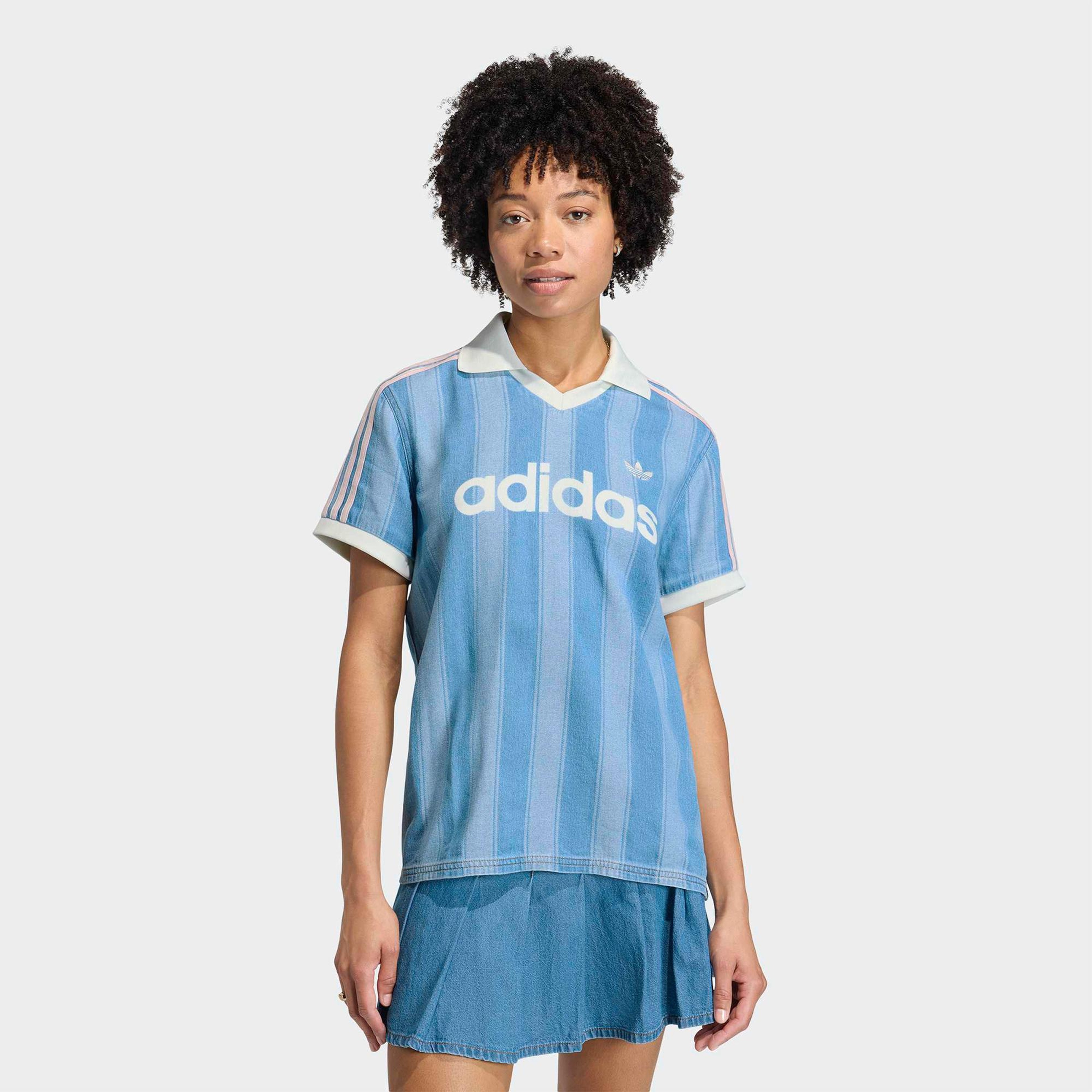 adidas Denim Jersey Kadın Mavi T-Shirt