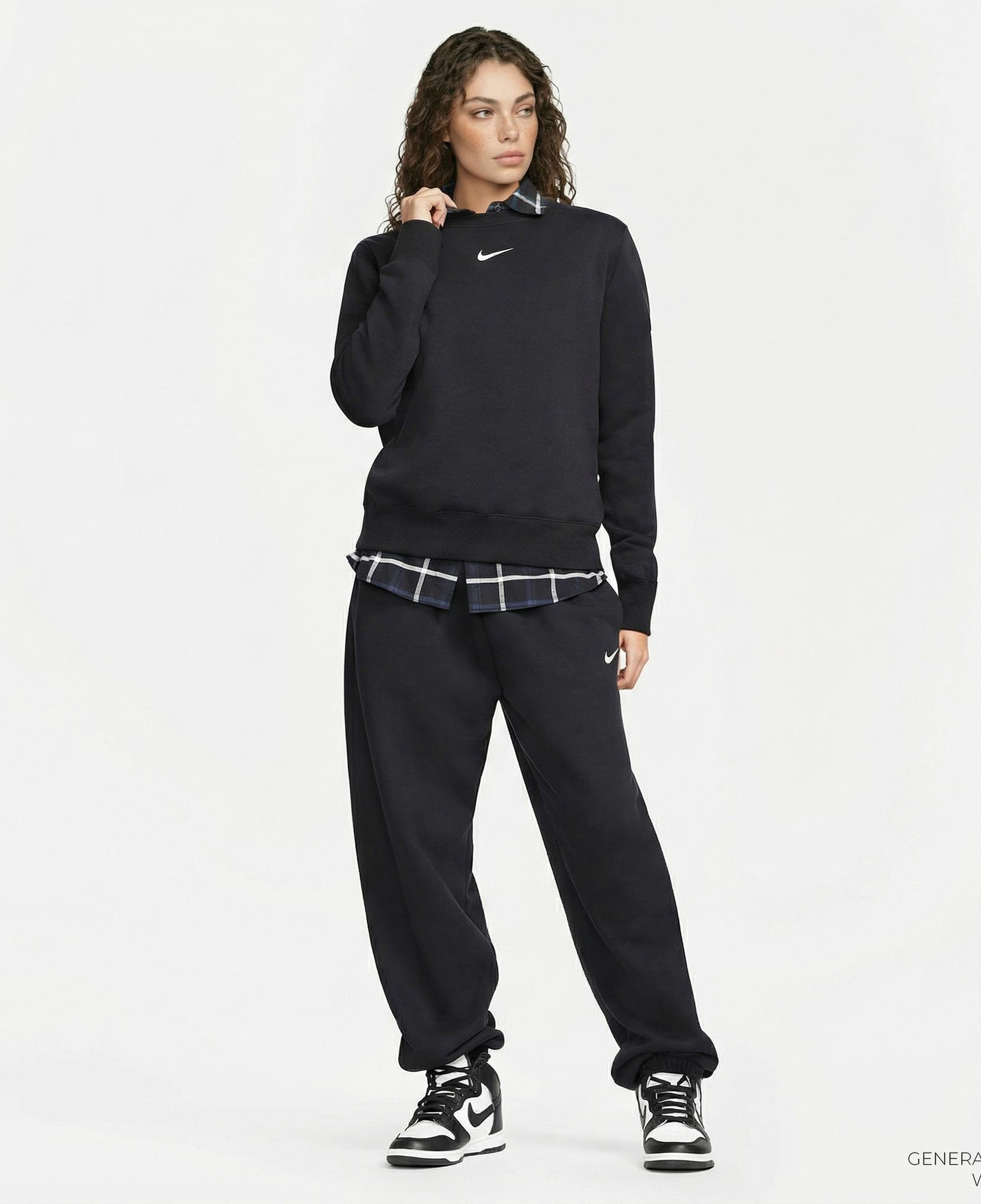 Nike Sportswear Phoenix Fleece Kadın Siyah Sweatshirt