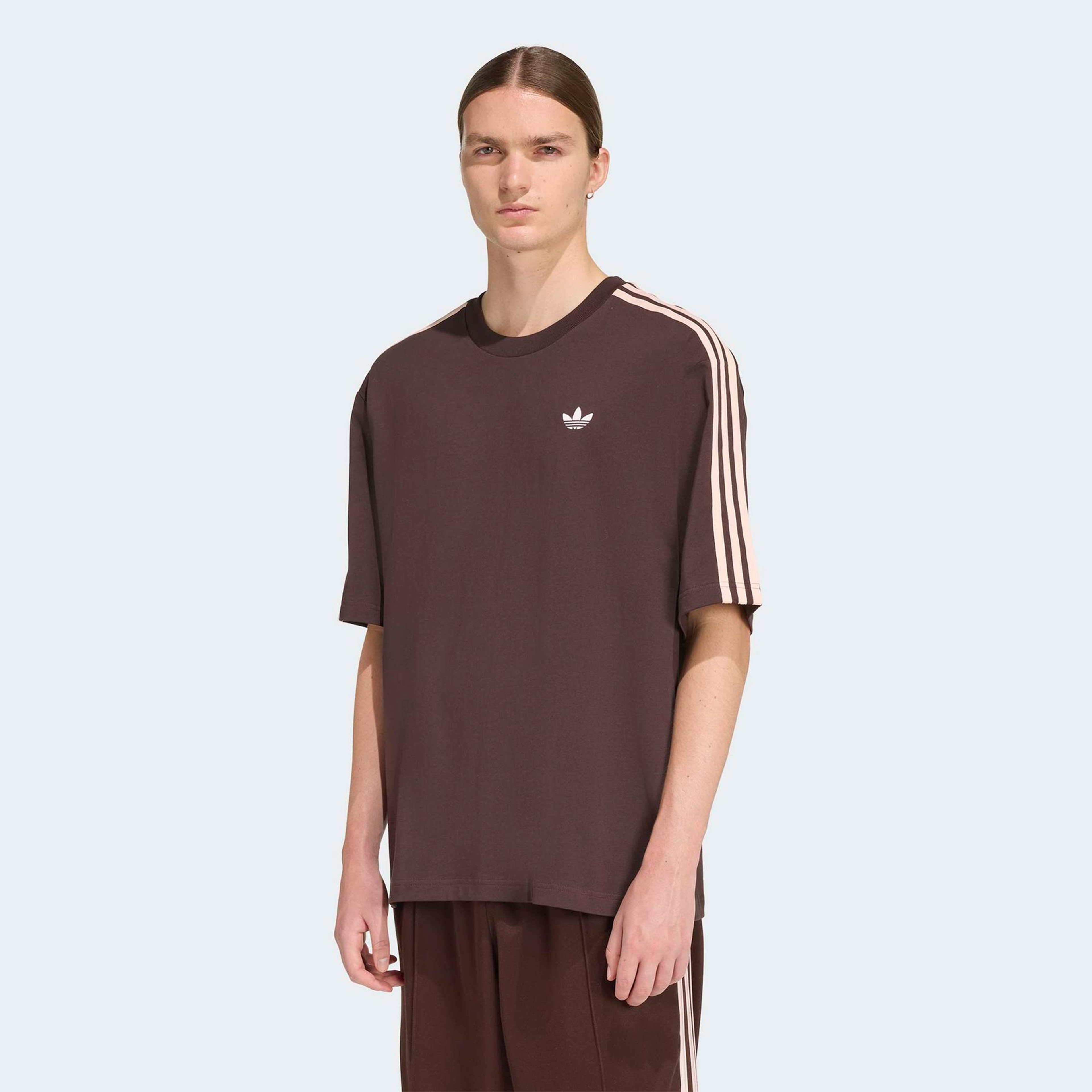 adidas Adicolor 3-Stripes Erkek Kahverengi T-Shirt