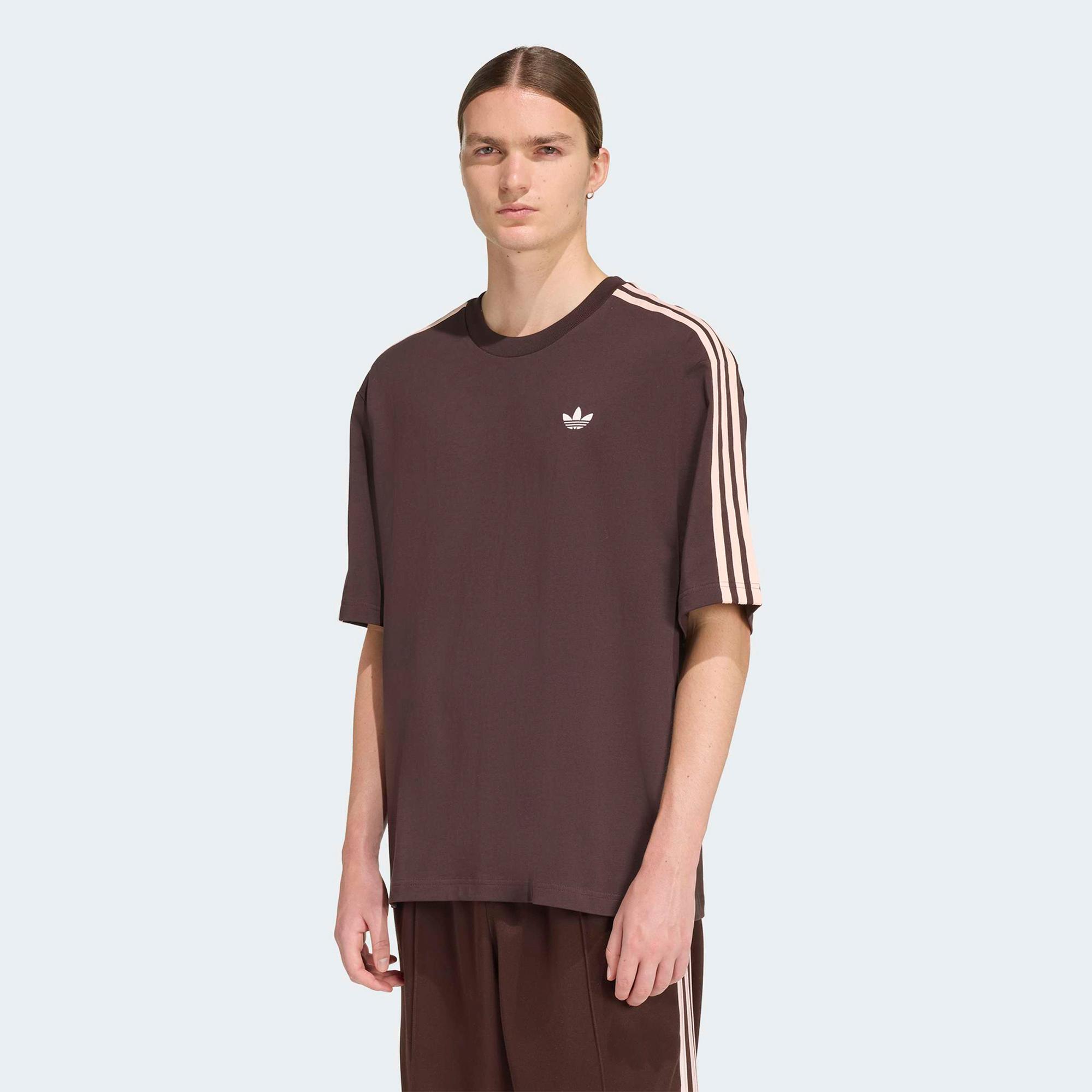 adidas Adicolor 3-Stripes Erkek Kahverengi T-Shirt
