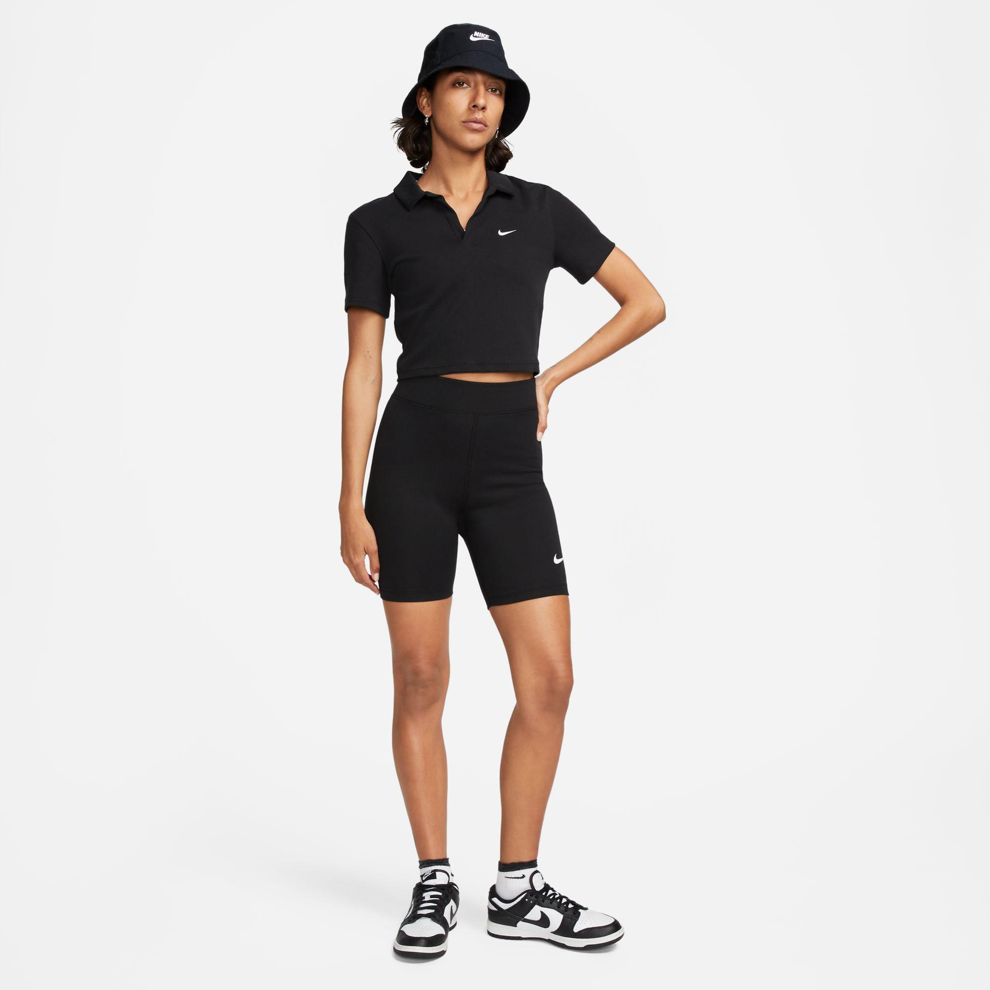 Nike Sportswear Classic Yüksek Belli 20 cm Kadın Siyah Kısa Tayt
