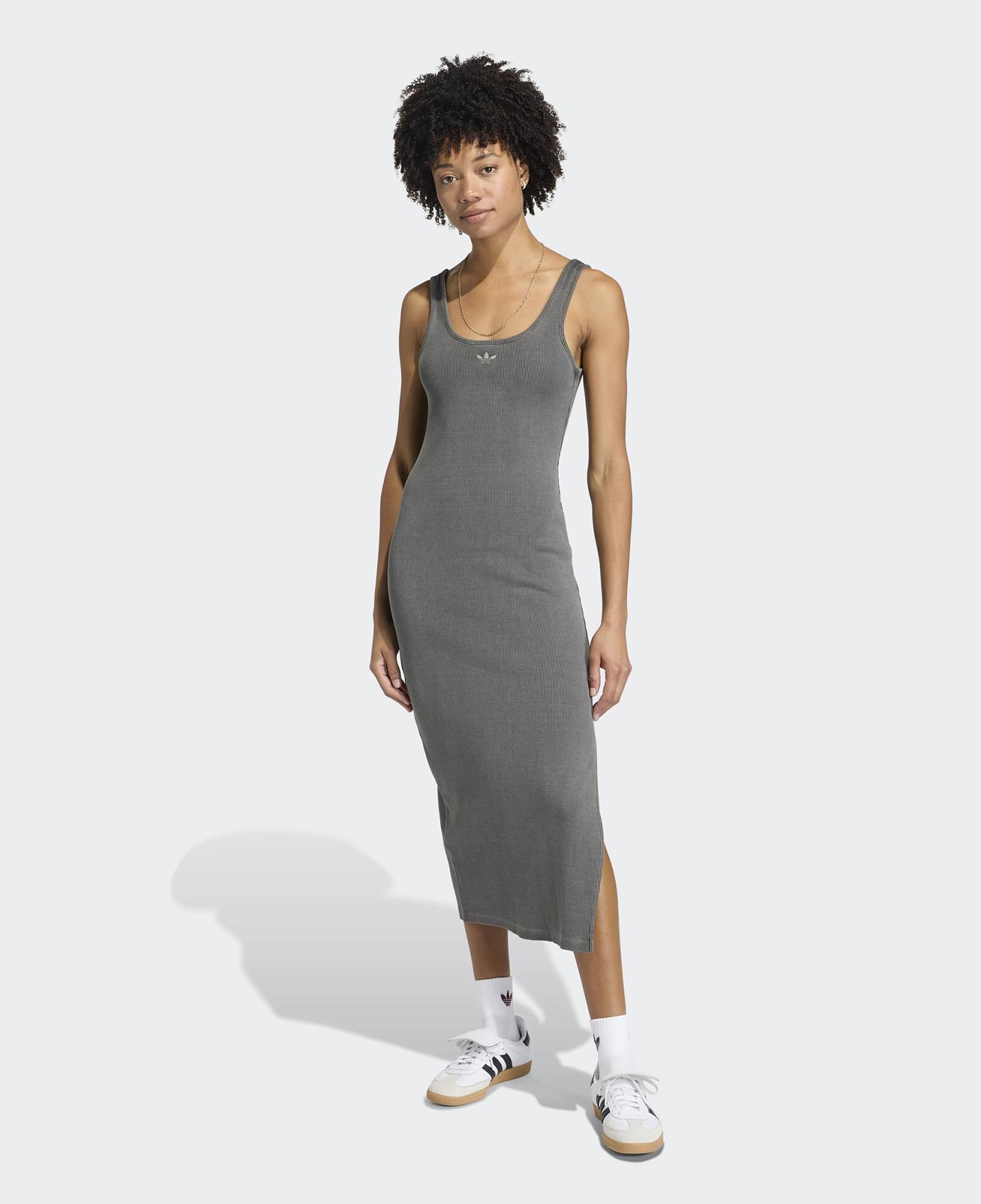 adidas Essentials Ribana Kadın Gri Elbise