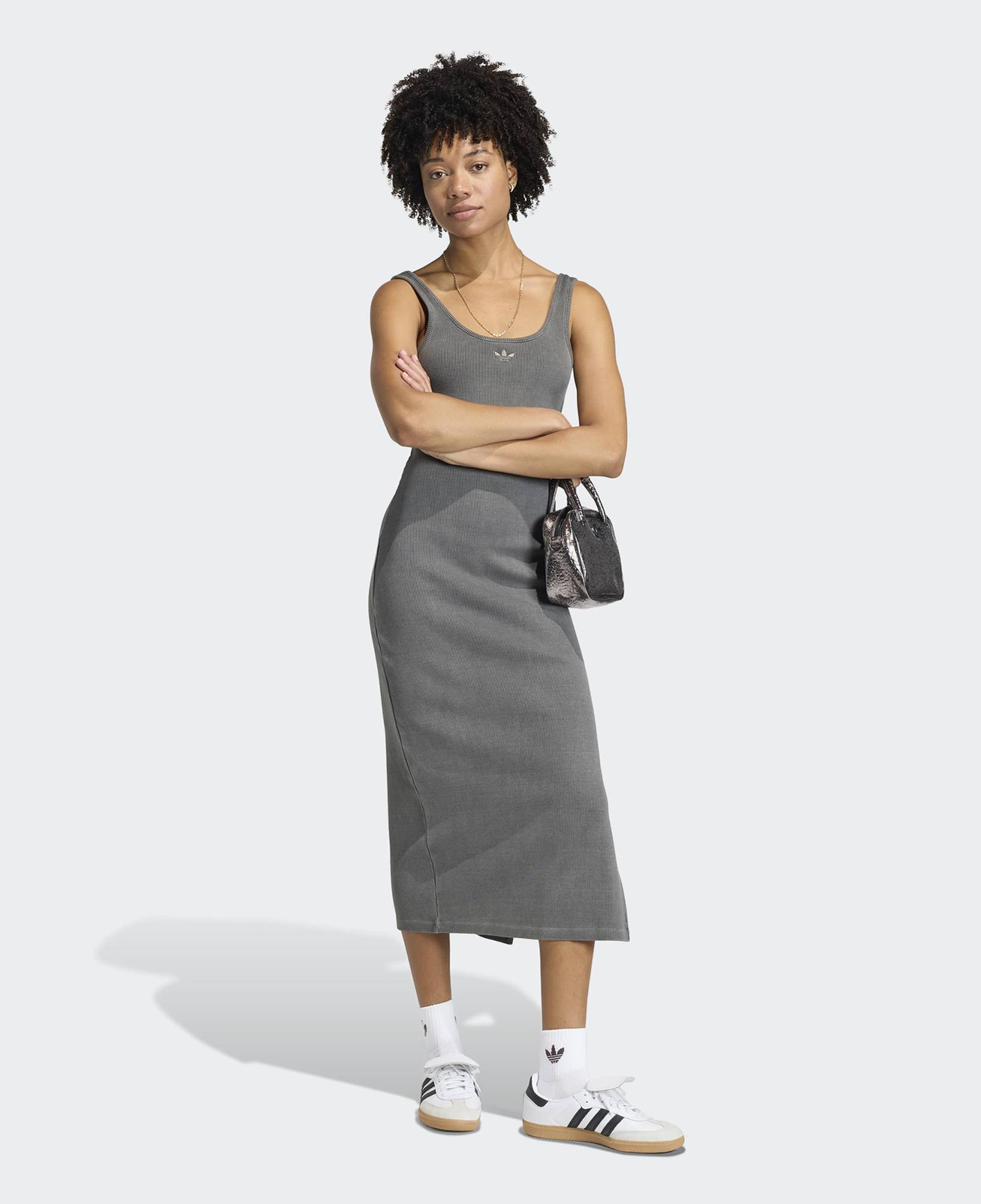 adidas Essentials Ribana Kadın Gri Elbise