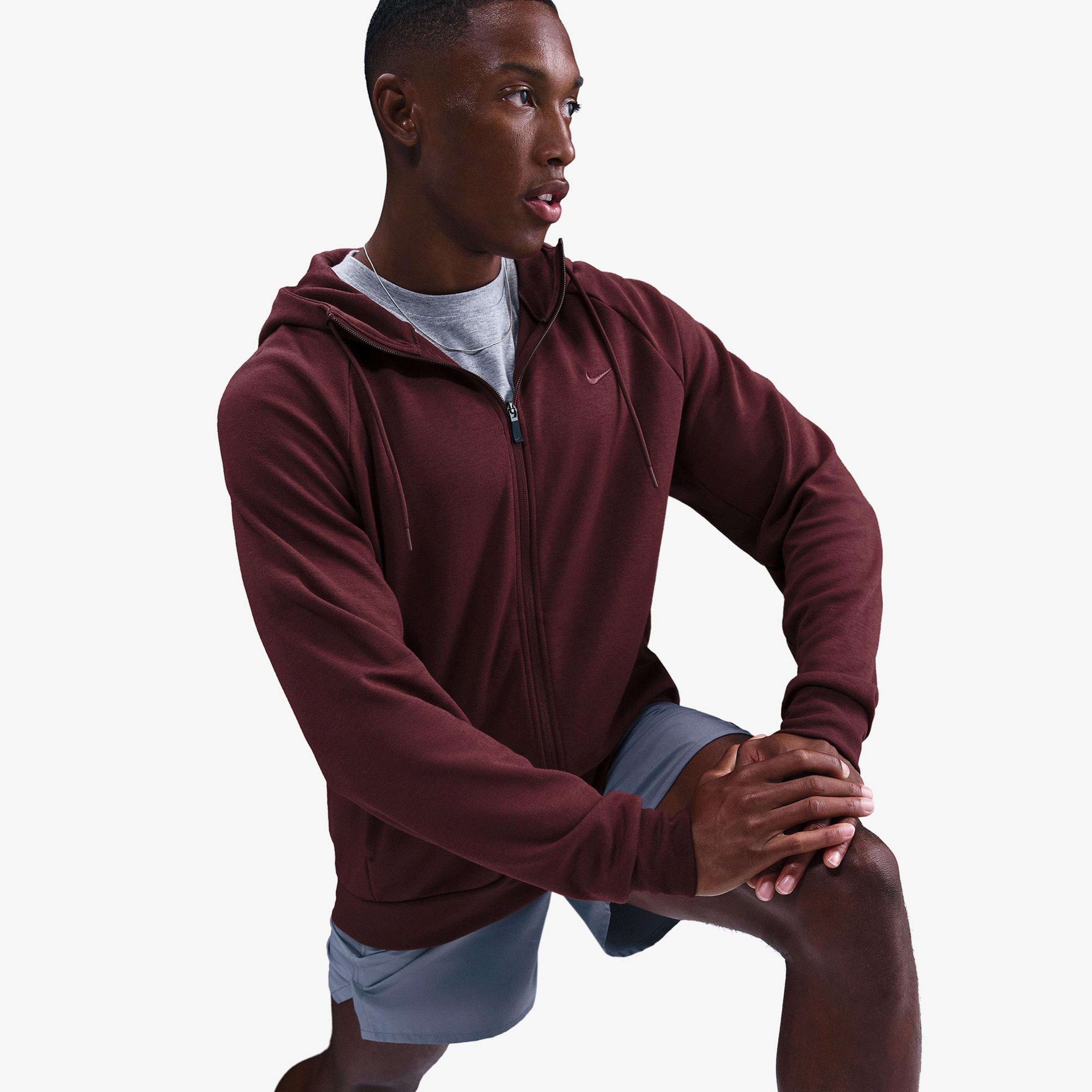 Nike Dri-Fit Primary Fleece Erkek Bordo Hoodie