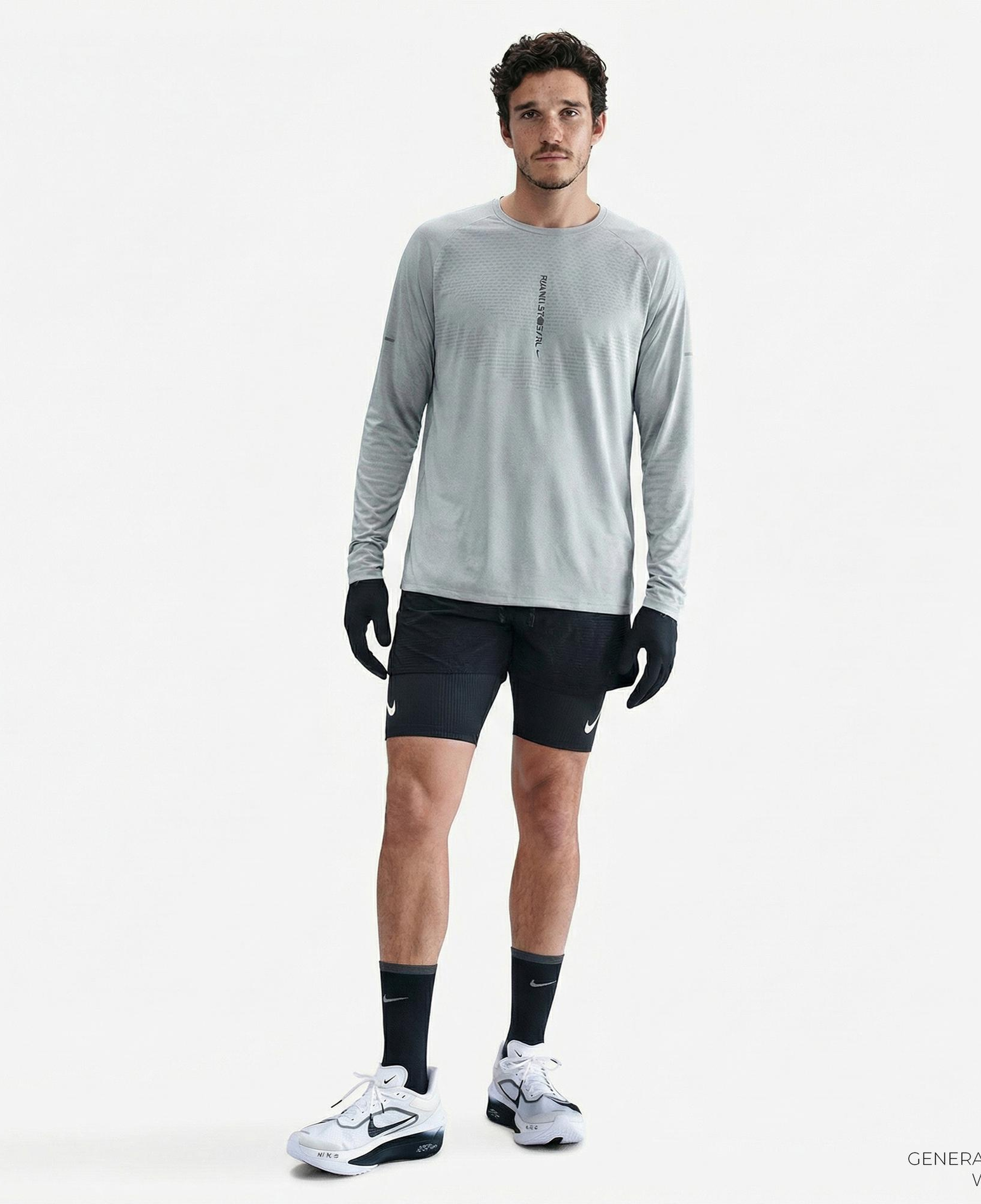 Nike Dri-Fit Stride Erkek Gri Uzun Kollu T-Shirt