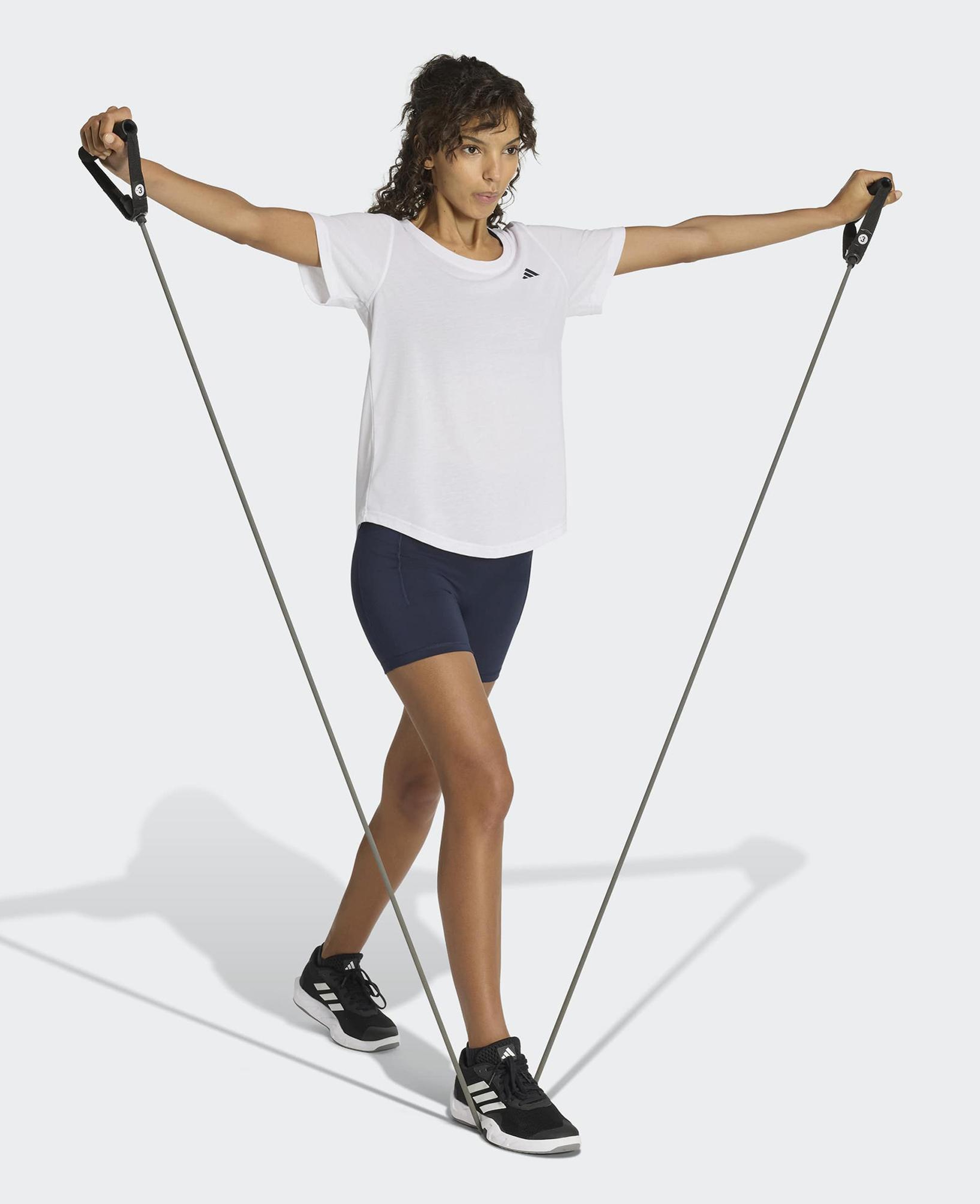 adidas 3-Stripes Studio All Me Booty Kadın Lacivert Kısa Tayt