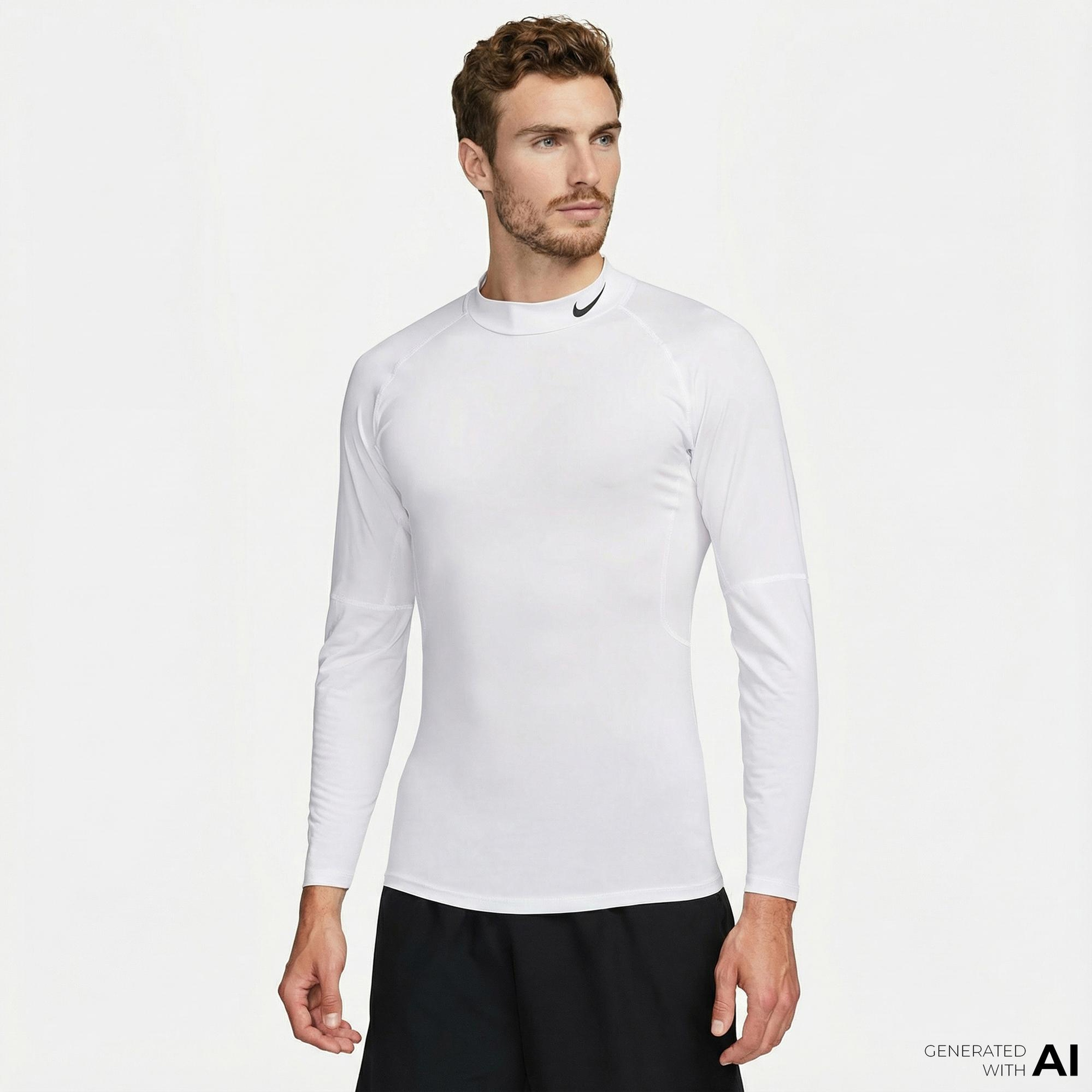 Nike Pro Dri-Fit Erkek Beyaz Uzun Kollu T-Shirt