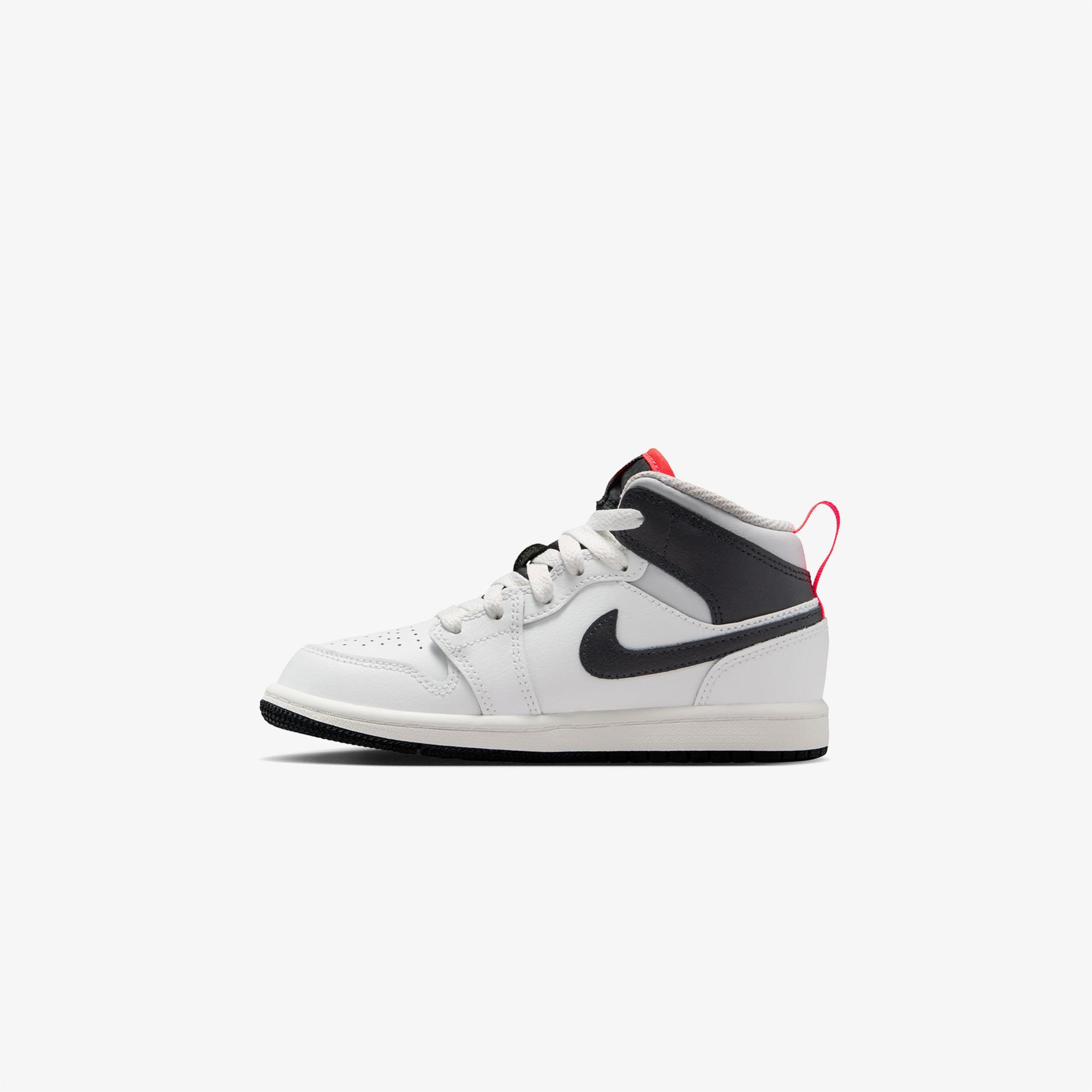 Jordan 1 Mid Çocuk Gri Spor Ayakkabı