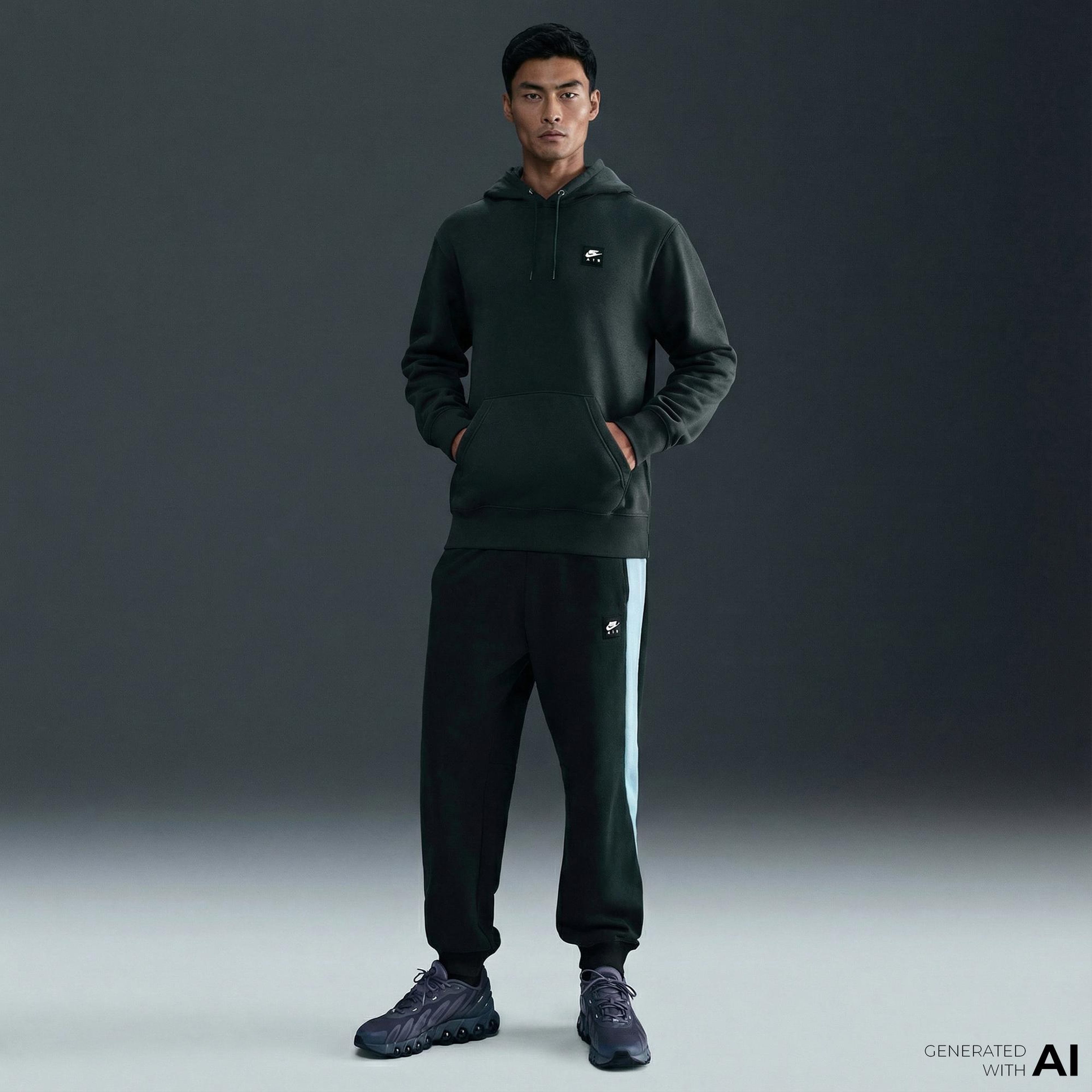 Nike Air Pullover Erkek Yeşil Kapüşonlu Hoodie