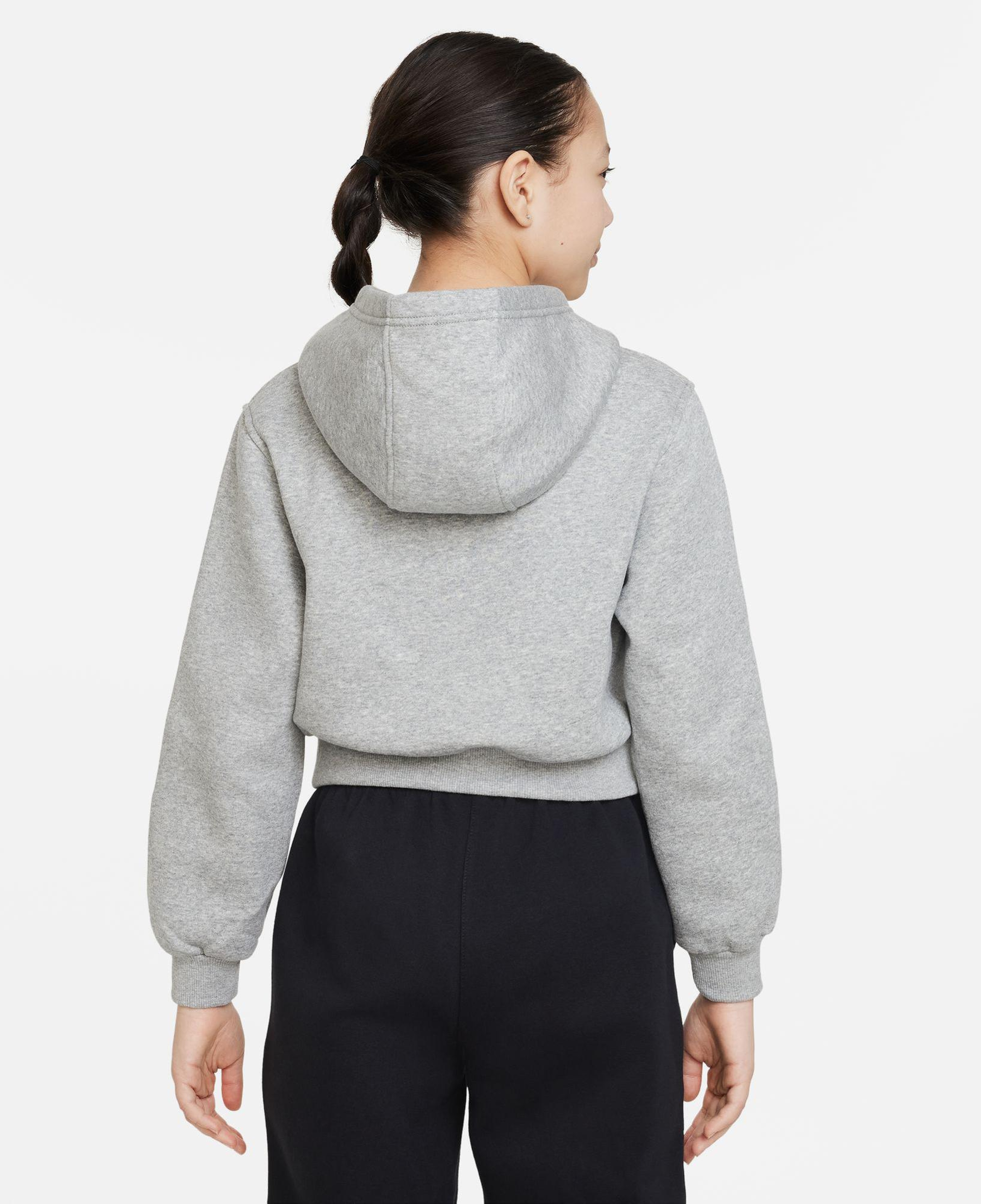 Nike Sportswear Club Fleece Crop Hoody Çocuk Gri Sweatshirt