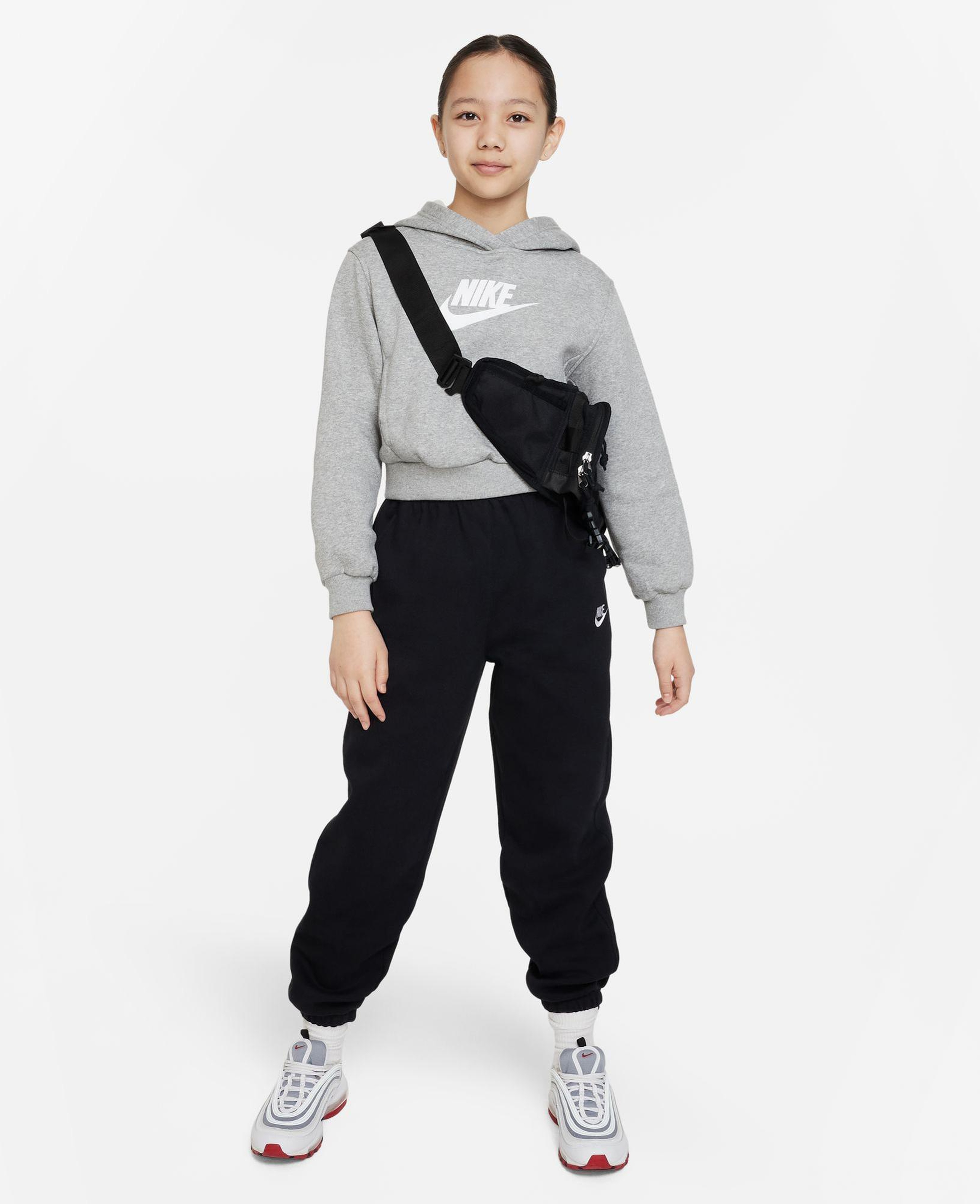 Nike Sportswear Club Fleece Crop Hoody Çocuk Gri Sweatshirt