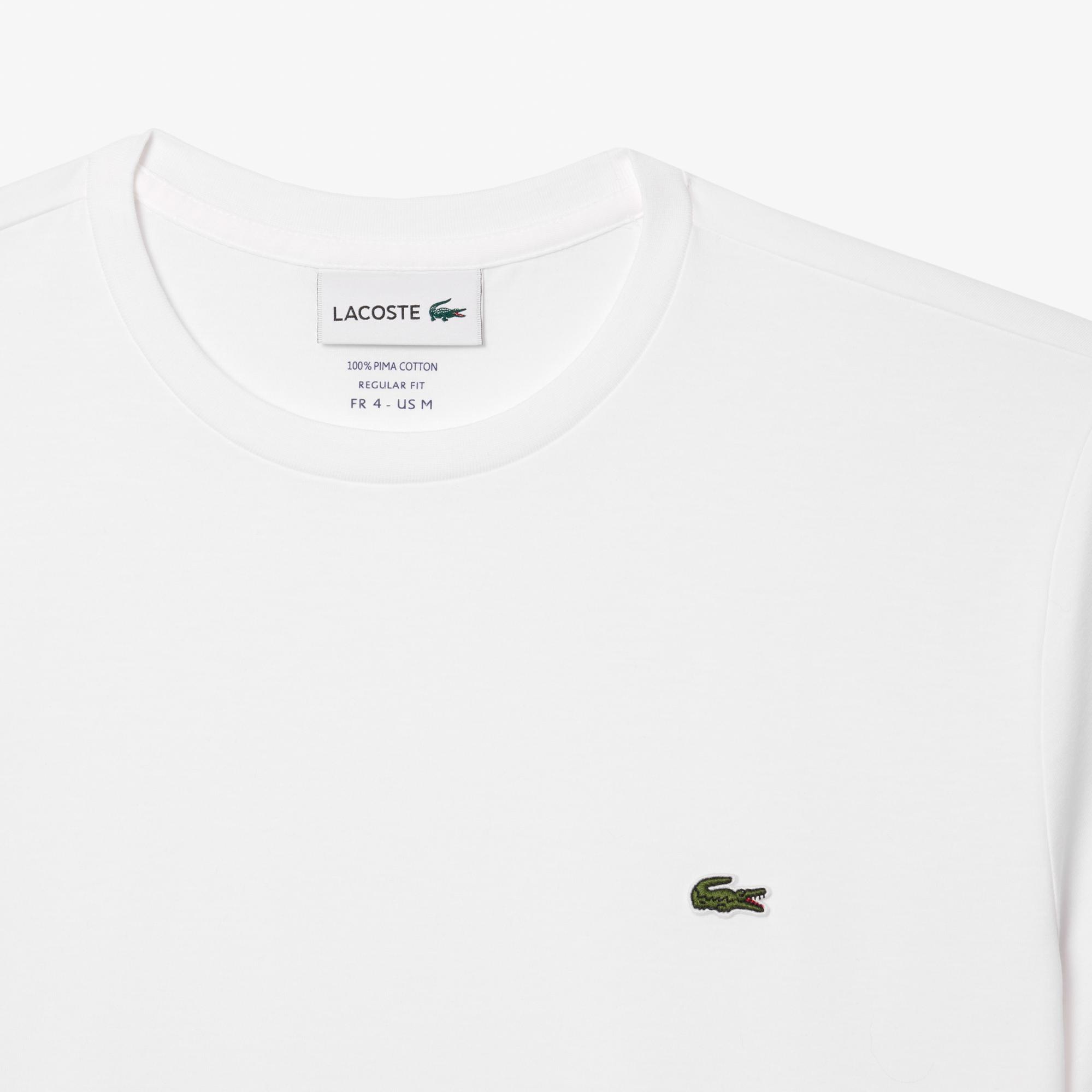 Lacoste Erkek Regular Fit Bisiklet Yaka Beyaz T-Shirt