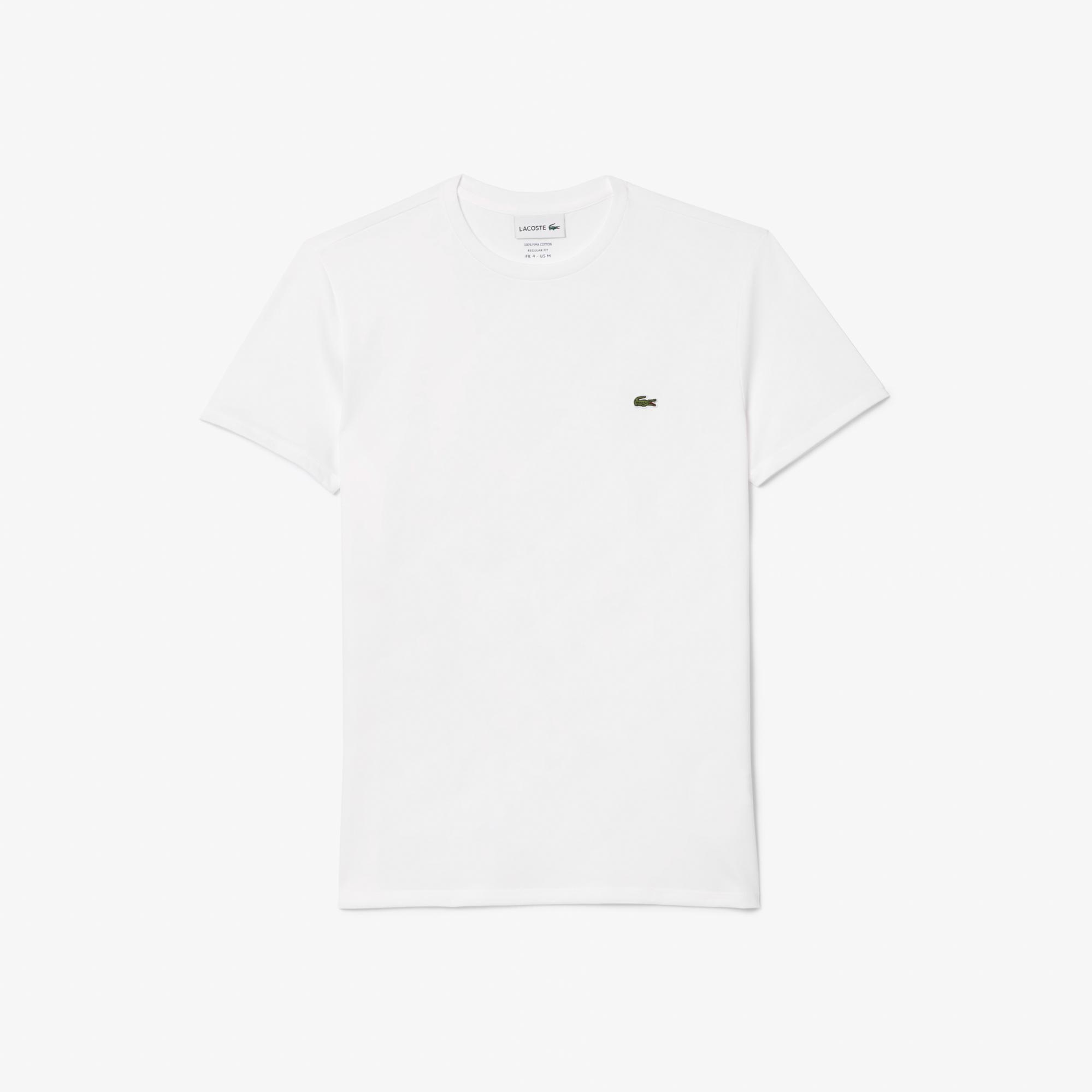 Lacoste Erkek Regular Fit Bisiklet Yaka Beyaz T-Shirt