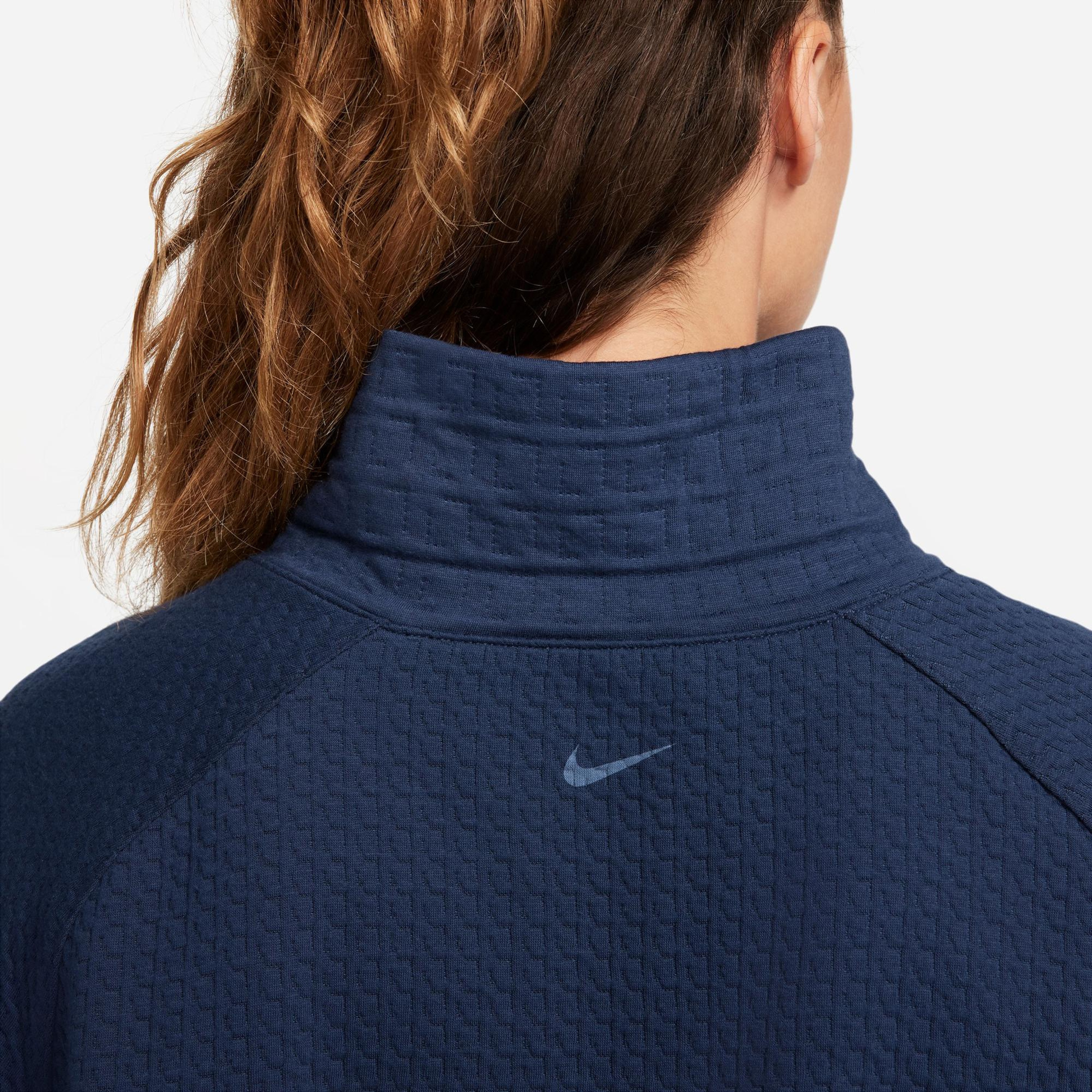 Nike Yoga Therma-Fit Fleece Kadın Lacivert Sweatshirt