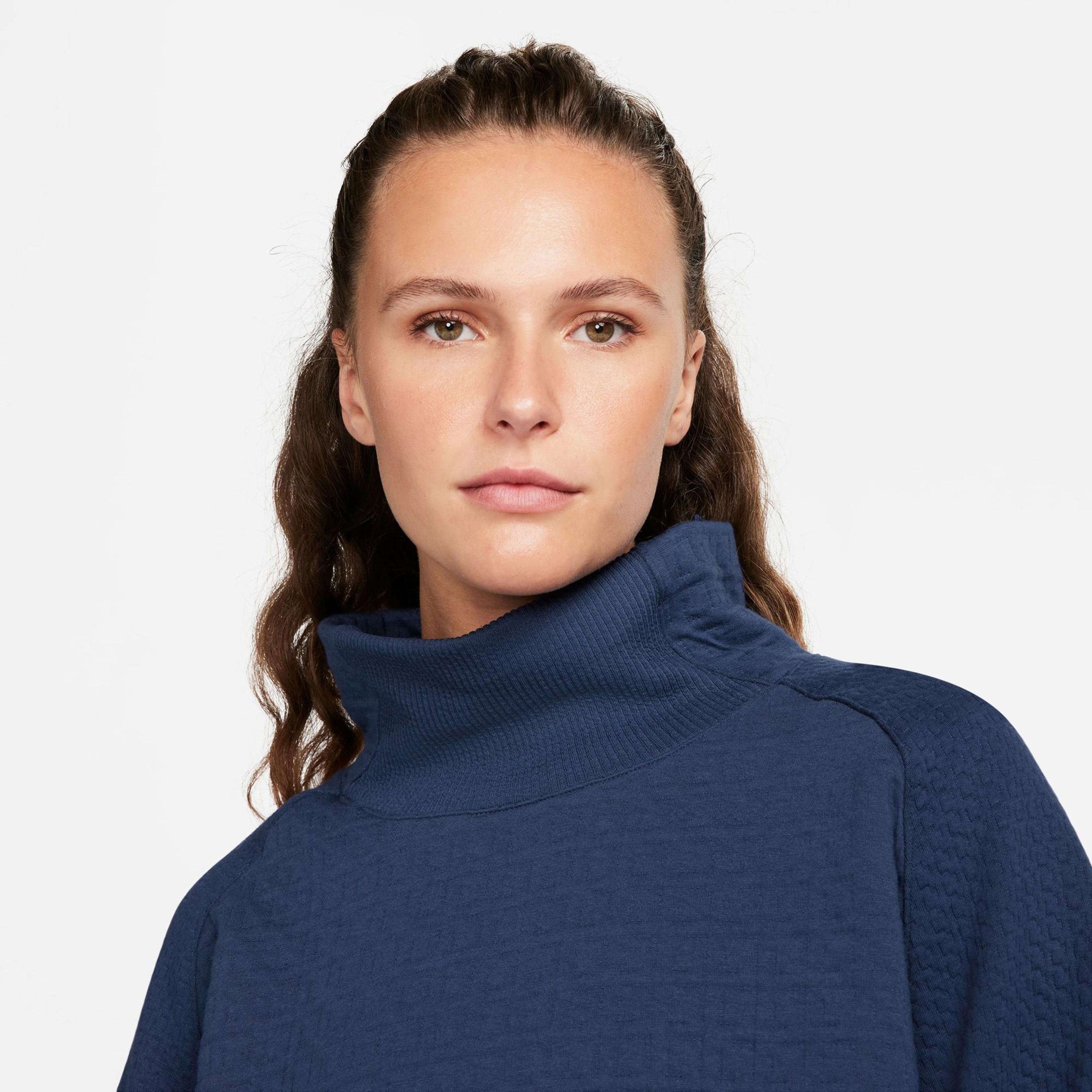 Nike Yoga Therma-Fit Fleece Kadın Lacivert Sweatshirt