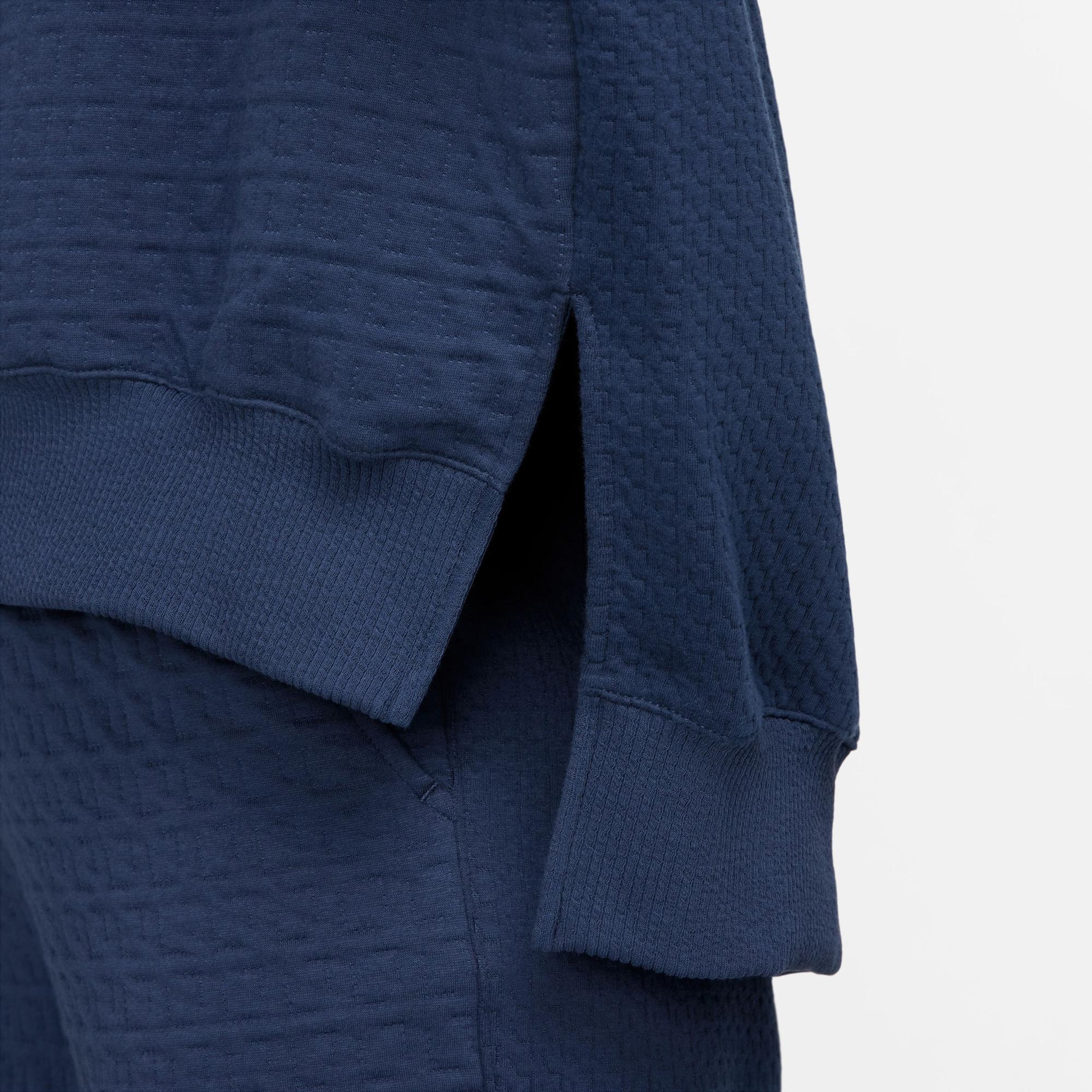 Nike Yoga Therma-Fit Fleece Kadın Lacivert Sweatshirt