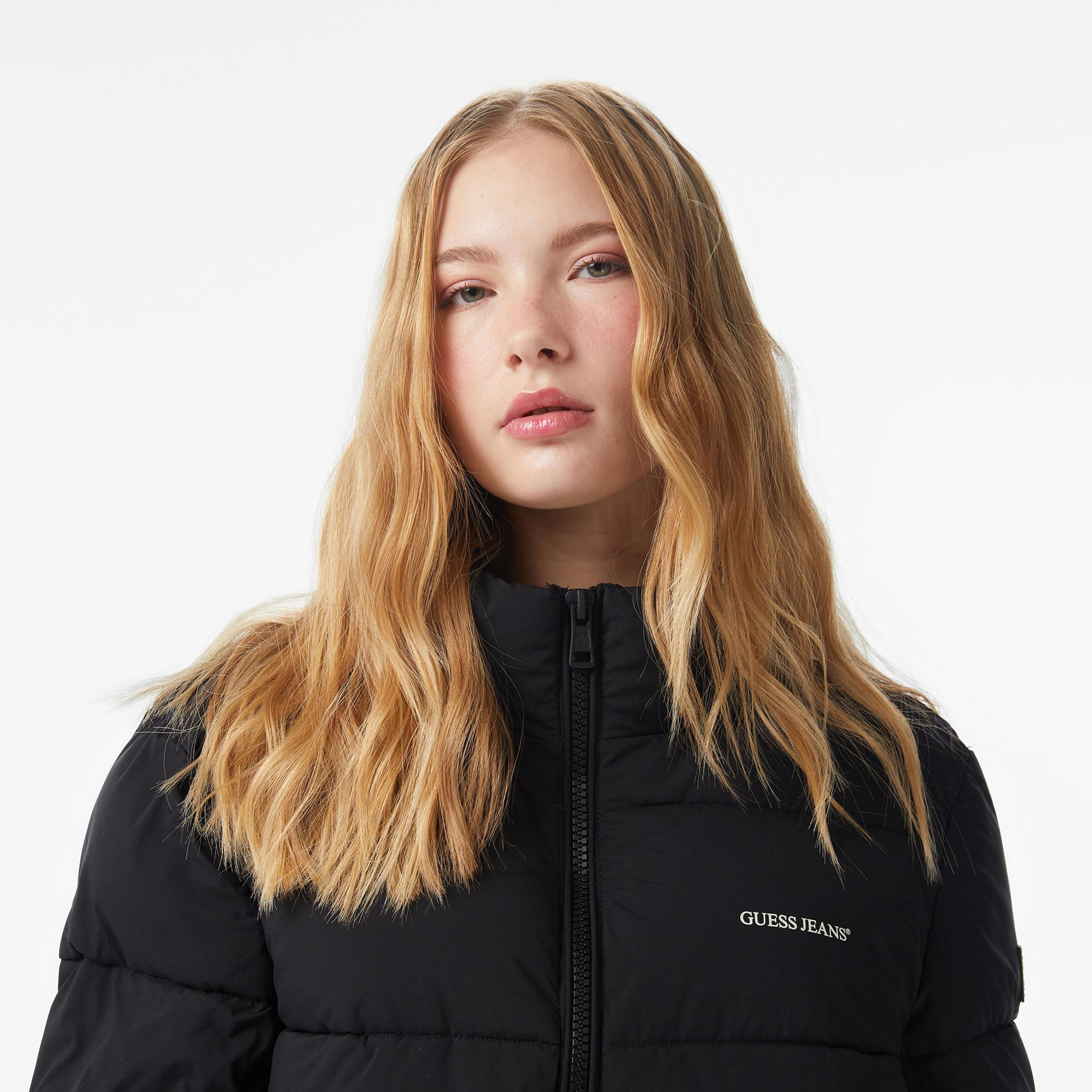 Guess Lenght Puffer Kadın Siyah Mont