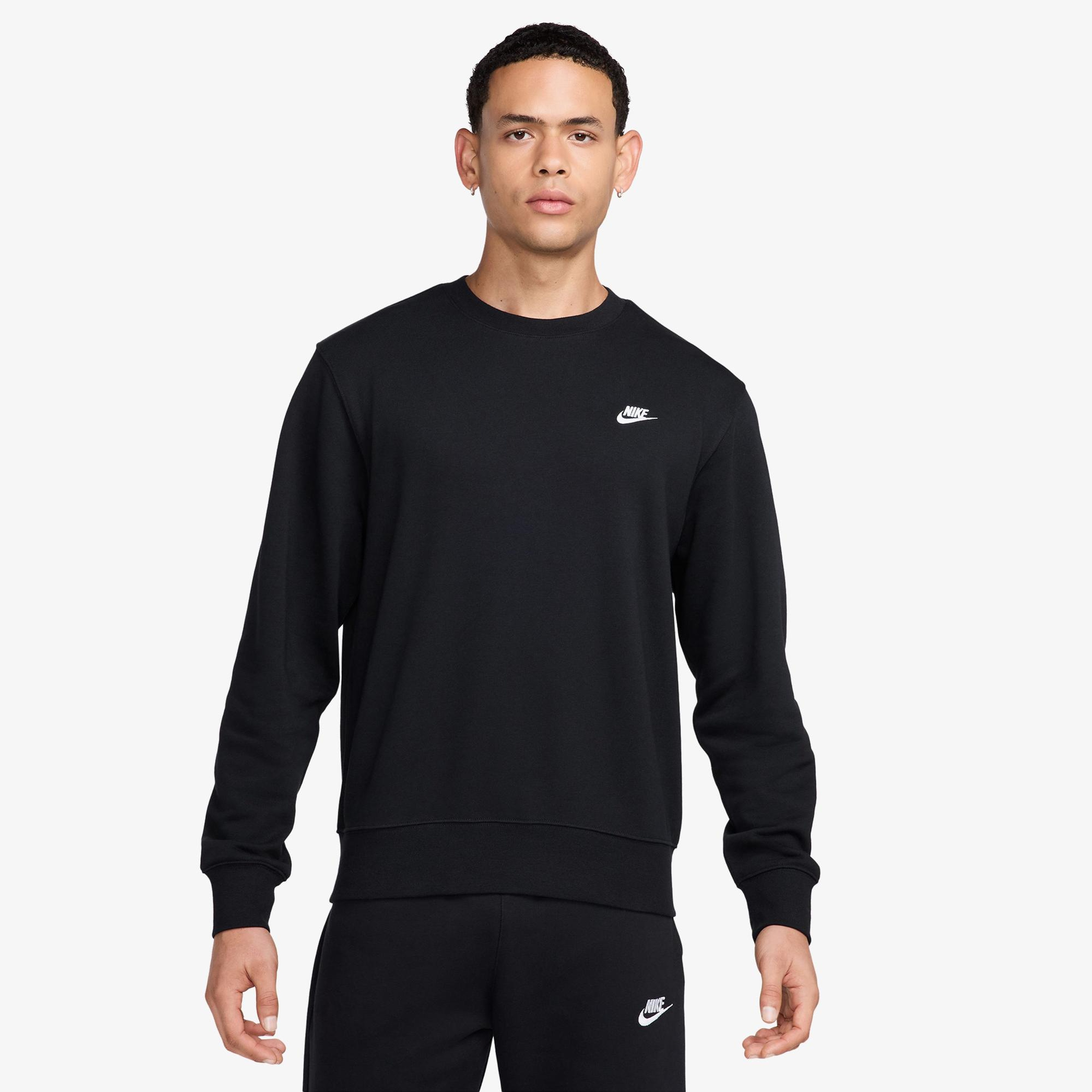 Nike Club Crew Erkek Siyah Sweatshirt