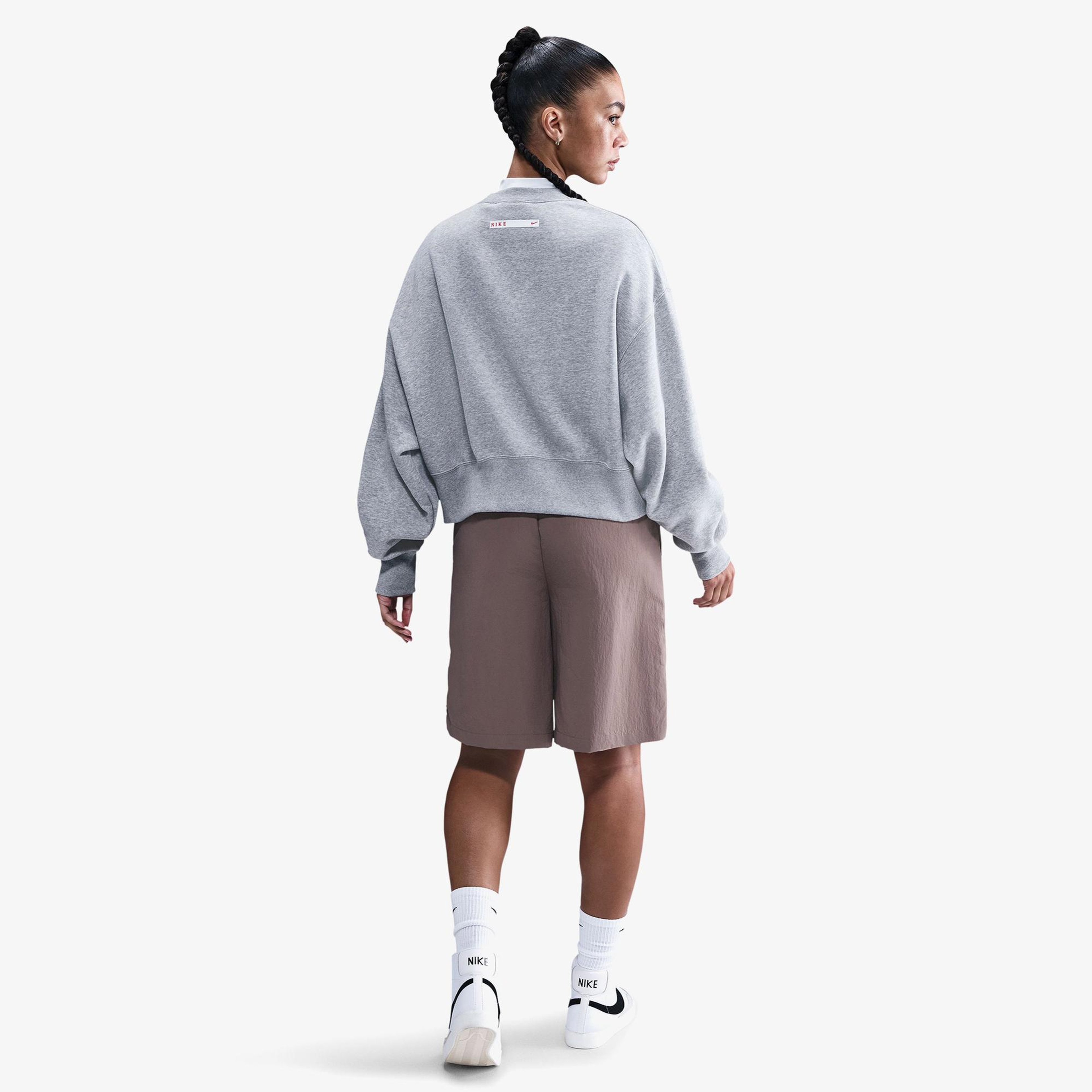 Nike Sportswear Phoenix Fleece Kadın Gri Sweatshirt