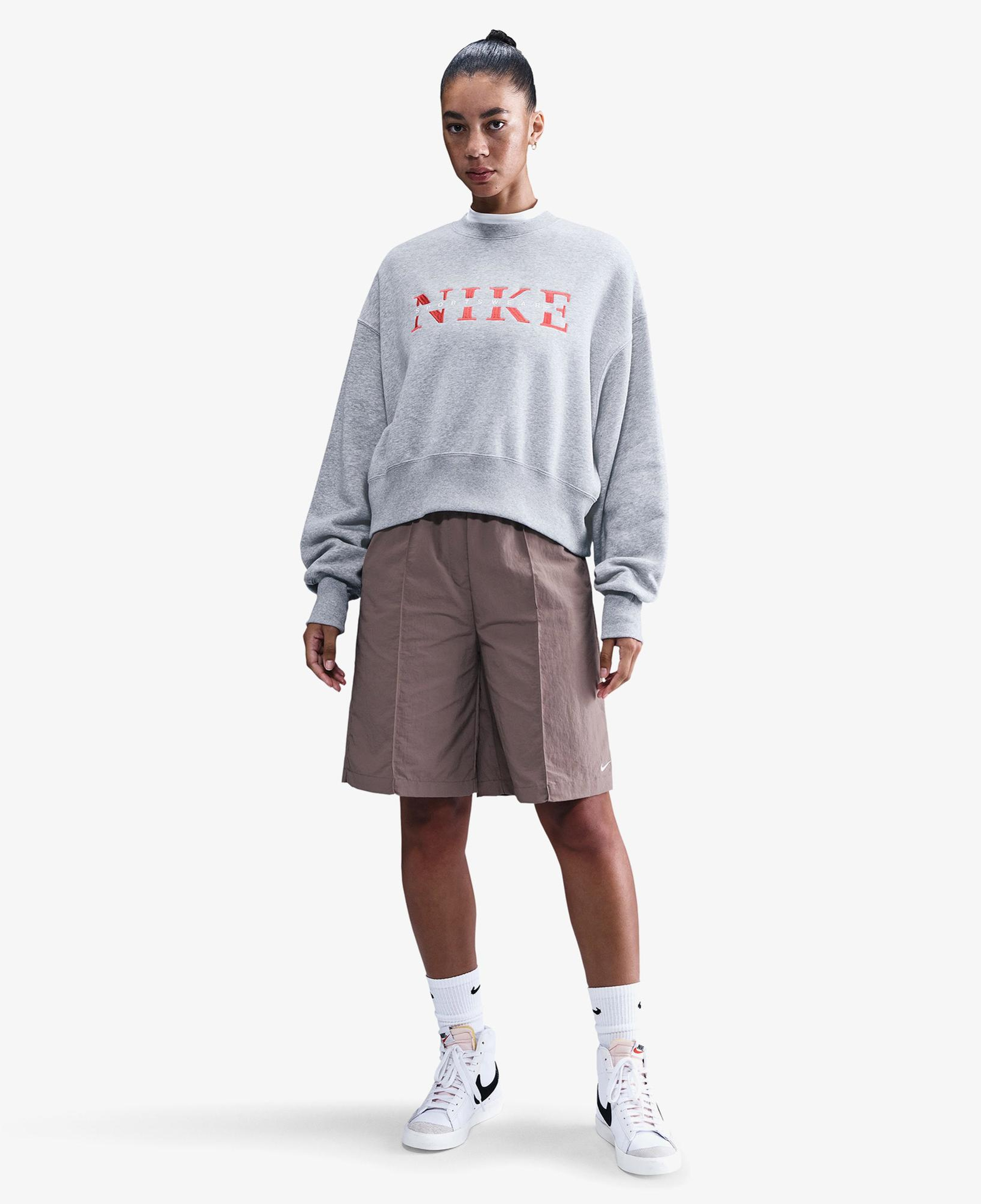 Nike Sportswear Phoenix Fleece Kadın Gri Sweatshirt