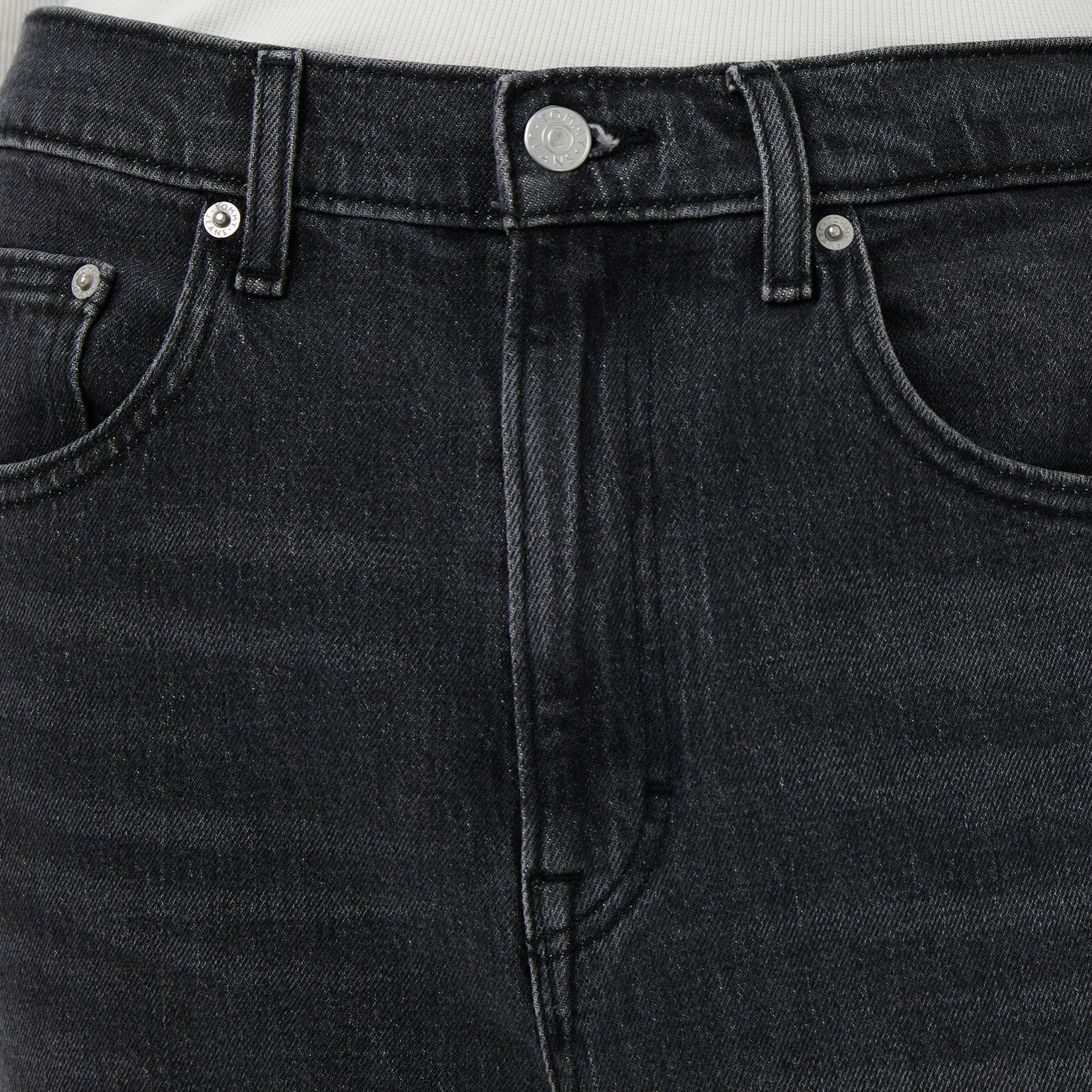 Tommy Hilfiger Mom Bi0187 Kadın Siyah Tapered Jean