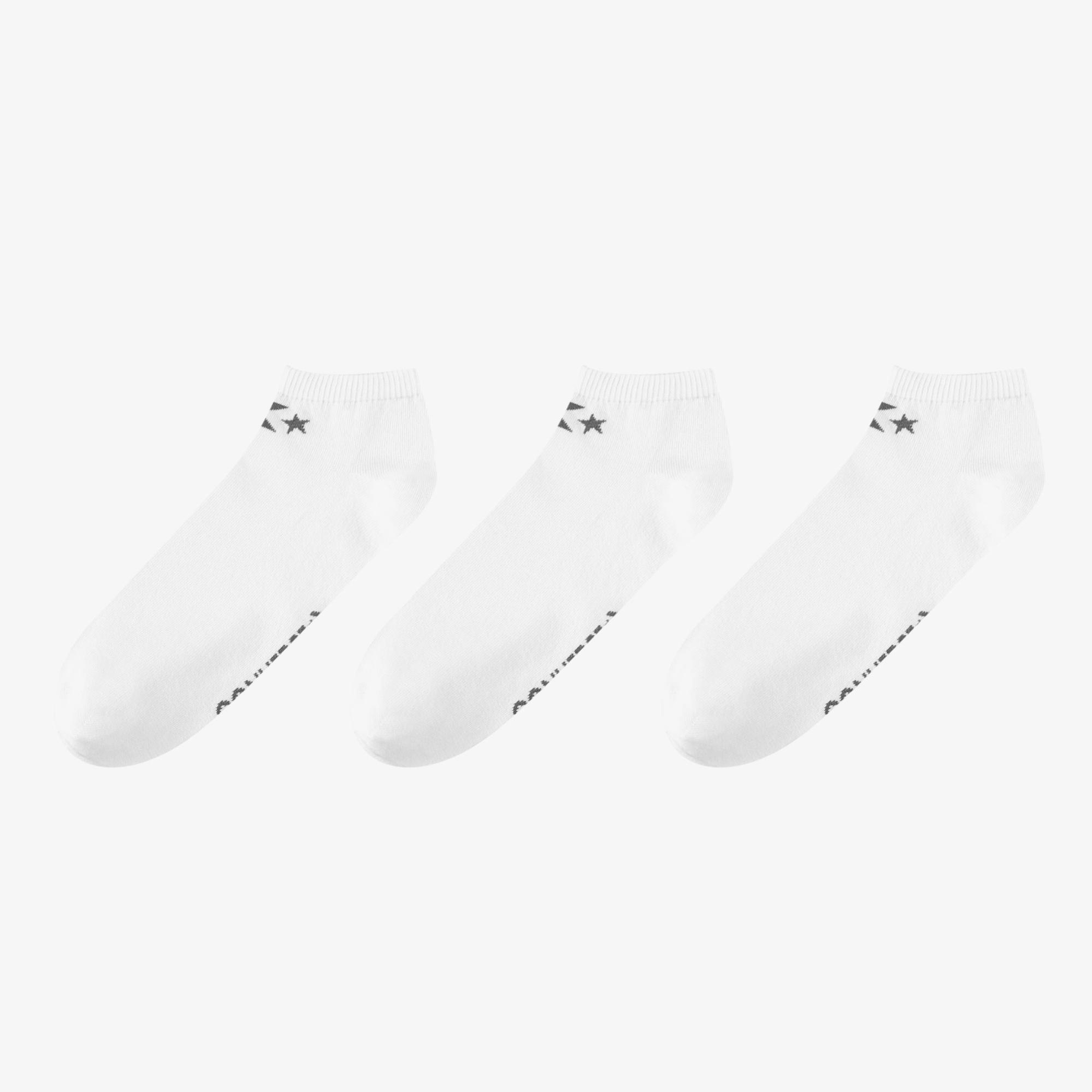 Converse Chuck Taylor Erkek 3'lü Beyaz Trainer Çorap