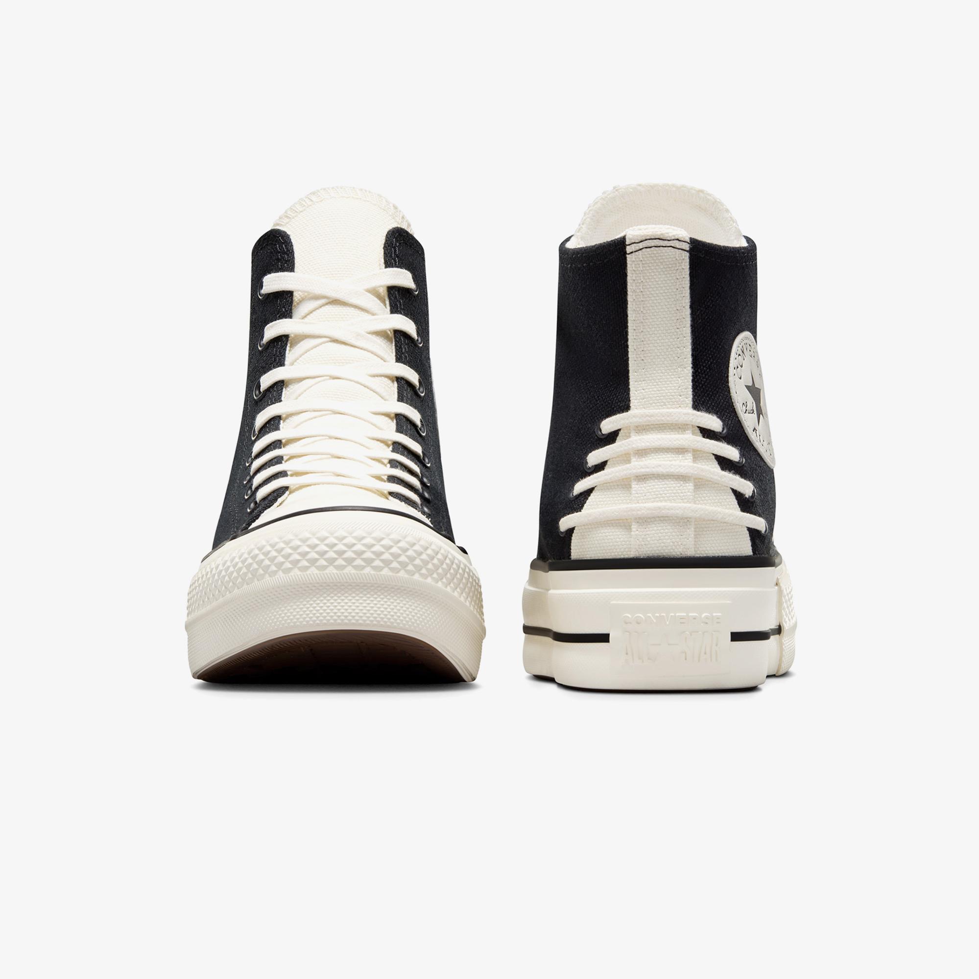 Converse Chuck Taylor All Star Crafted Laces Lift Kadın Siyah Platform Sneaker