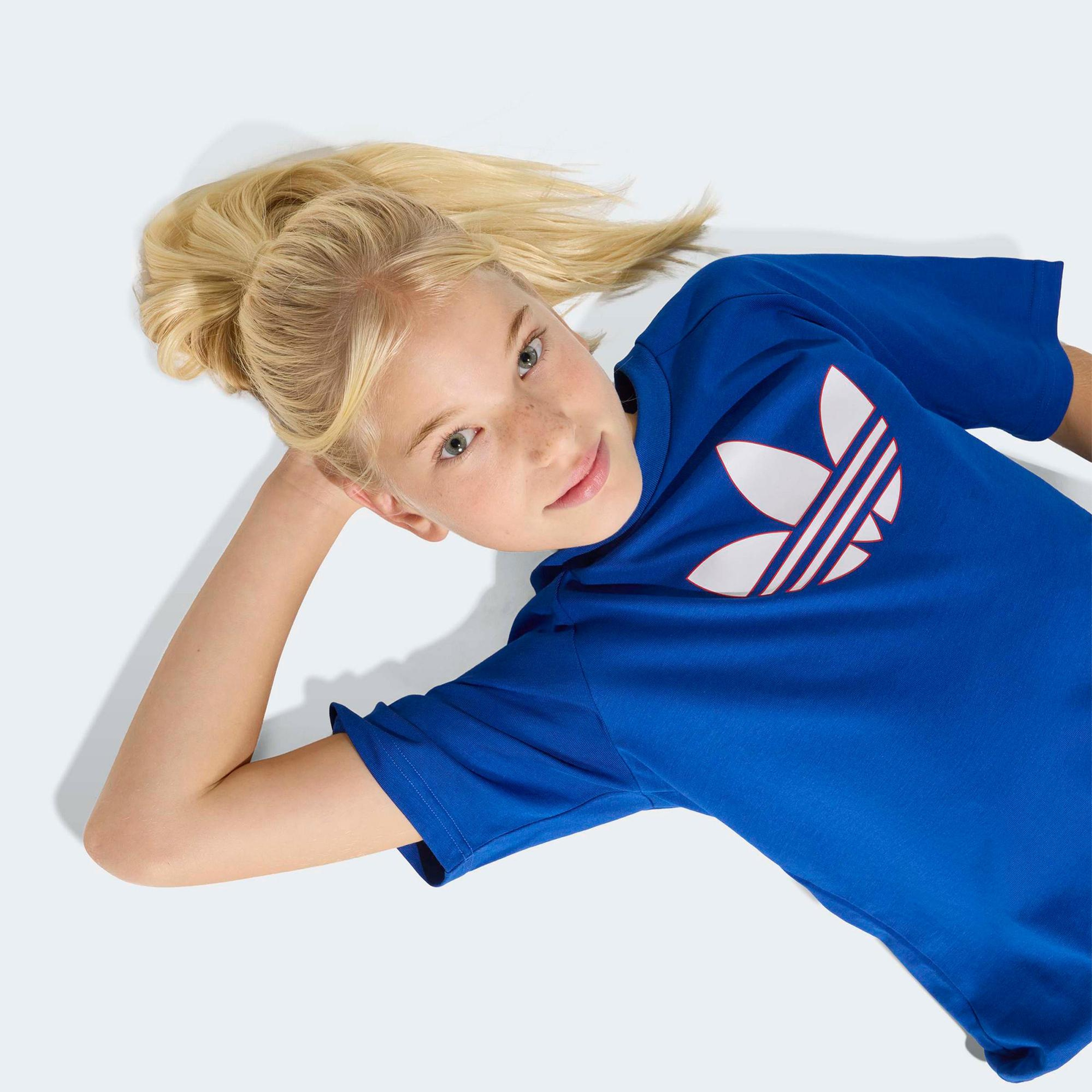 adidas Graphic Trefoil Çocuk Mavi T-Shirt