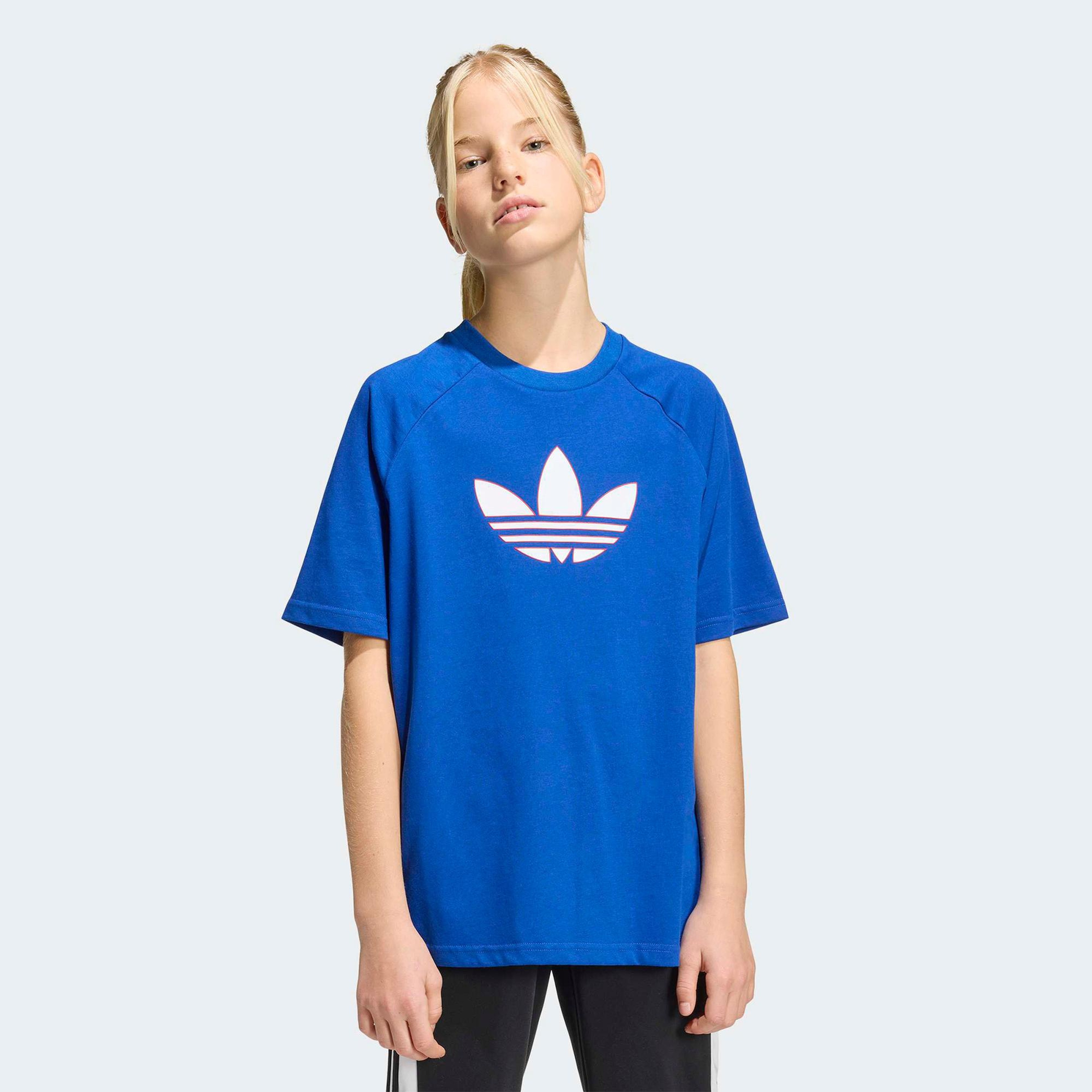 adidas Graphic Trefoil Çocuk Mavi T-Shirt